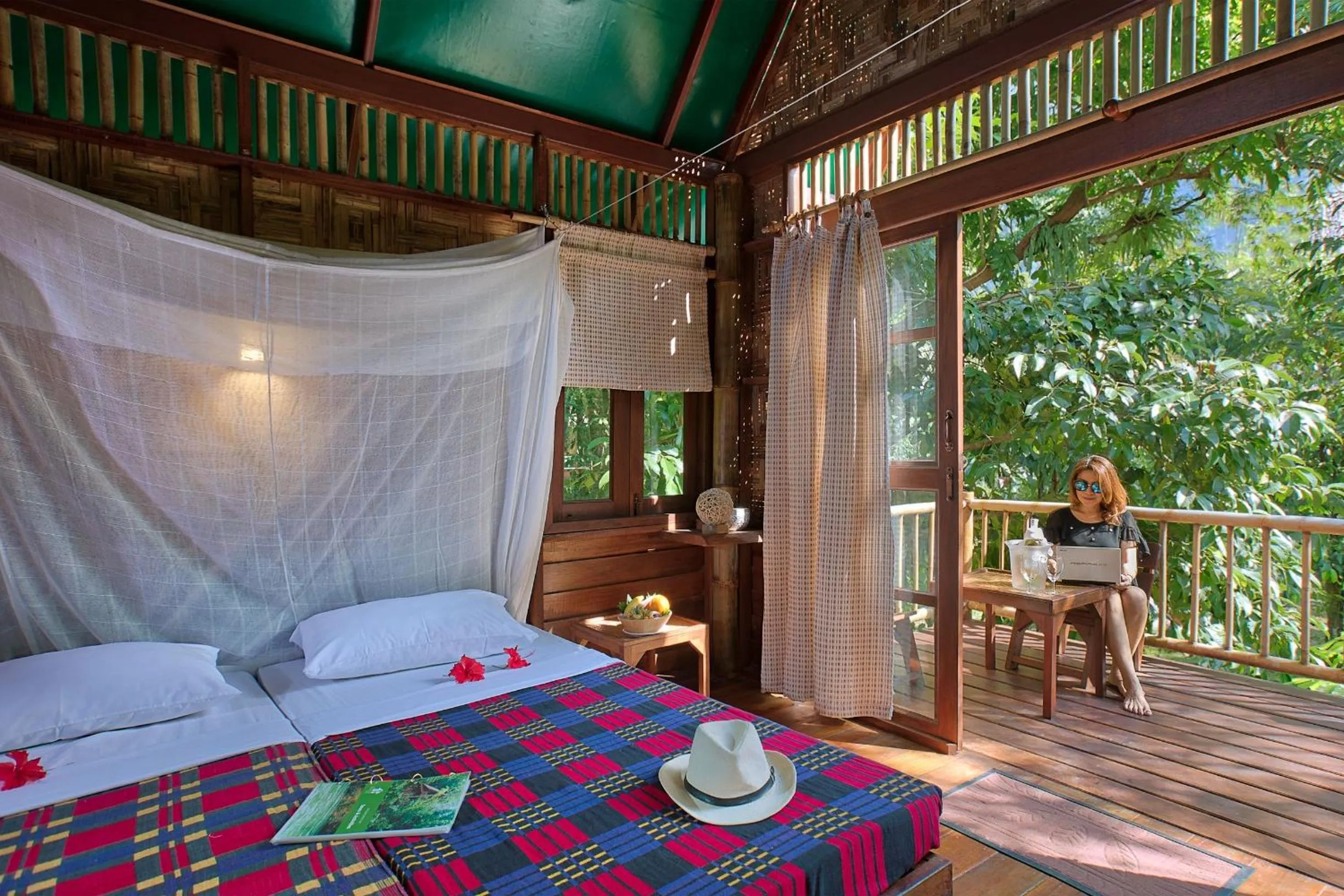 Balcony/Terrace, Bed in Our Jungle Camp - Eco Resort