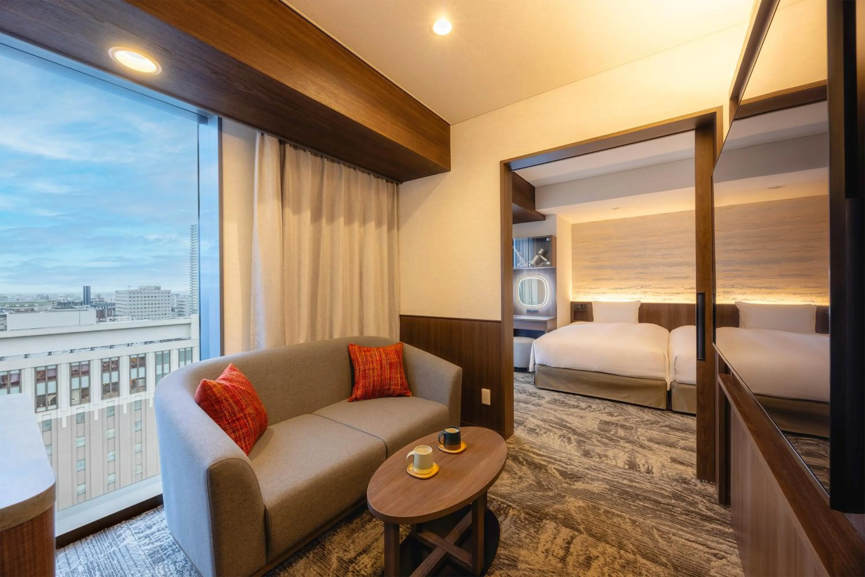 View (from property/room), Bed in Hotel Gracery Sapporo