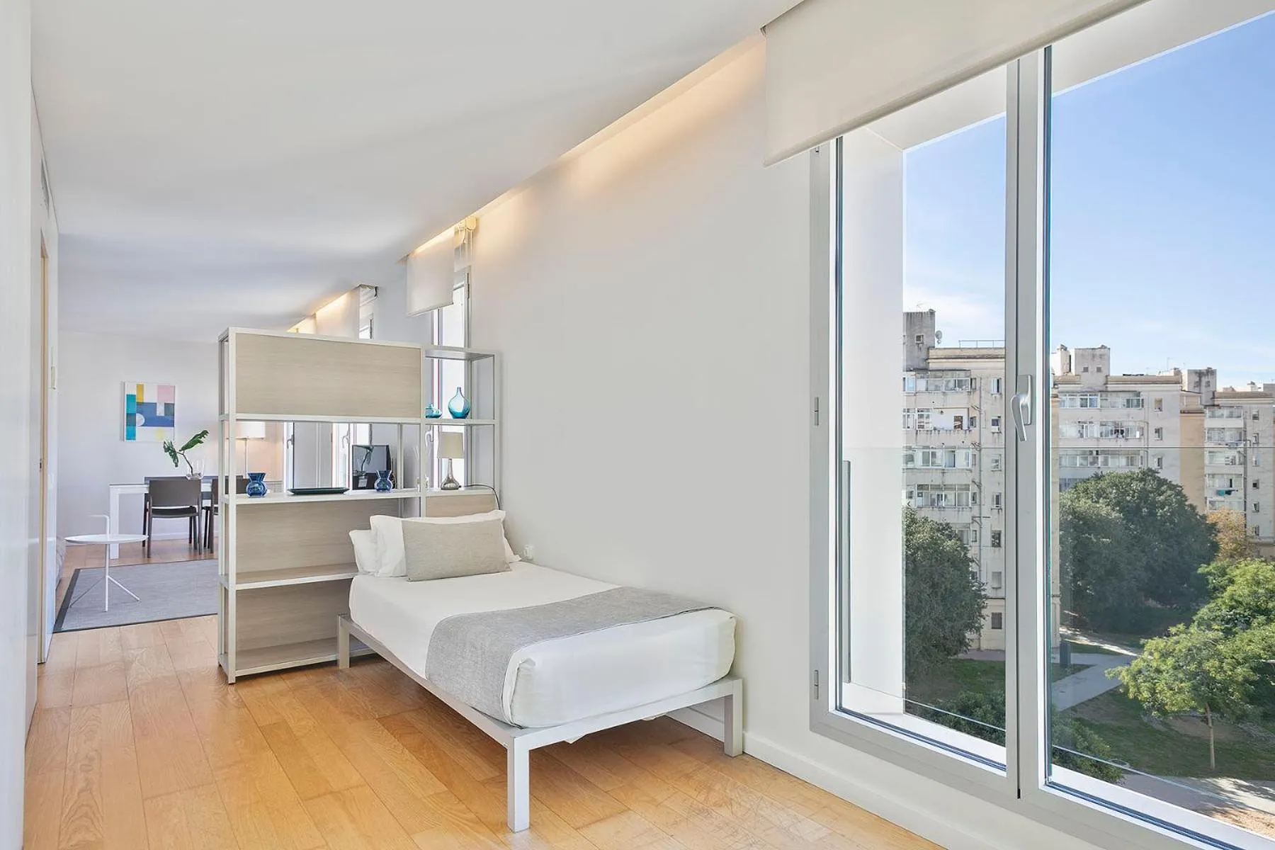 Bed in Lugaris Beach Apartments