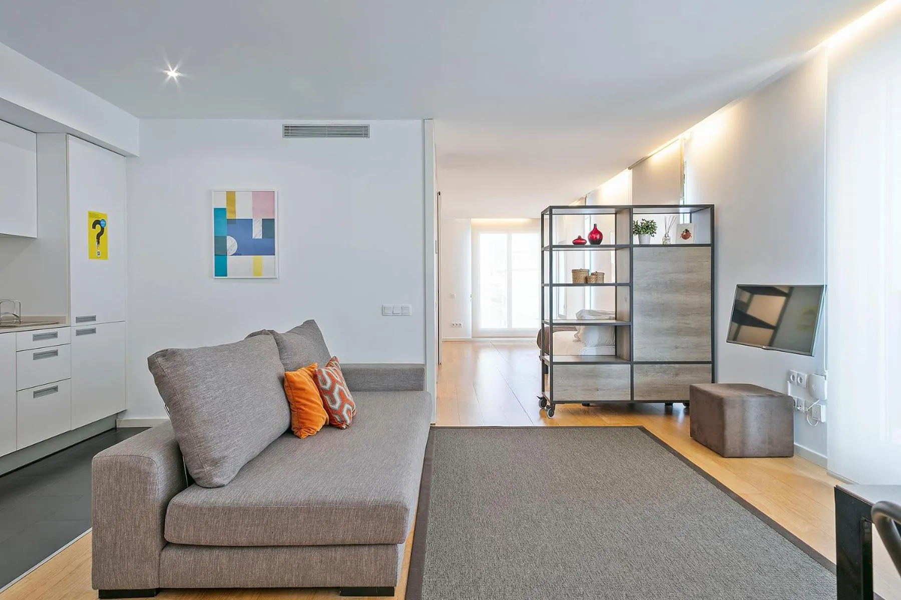 Living room in Lugaris Beach Apartments