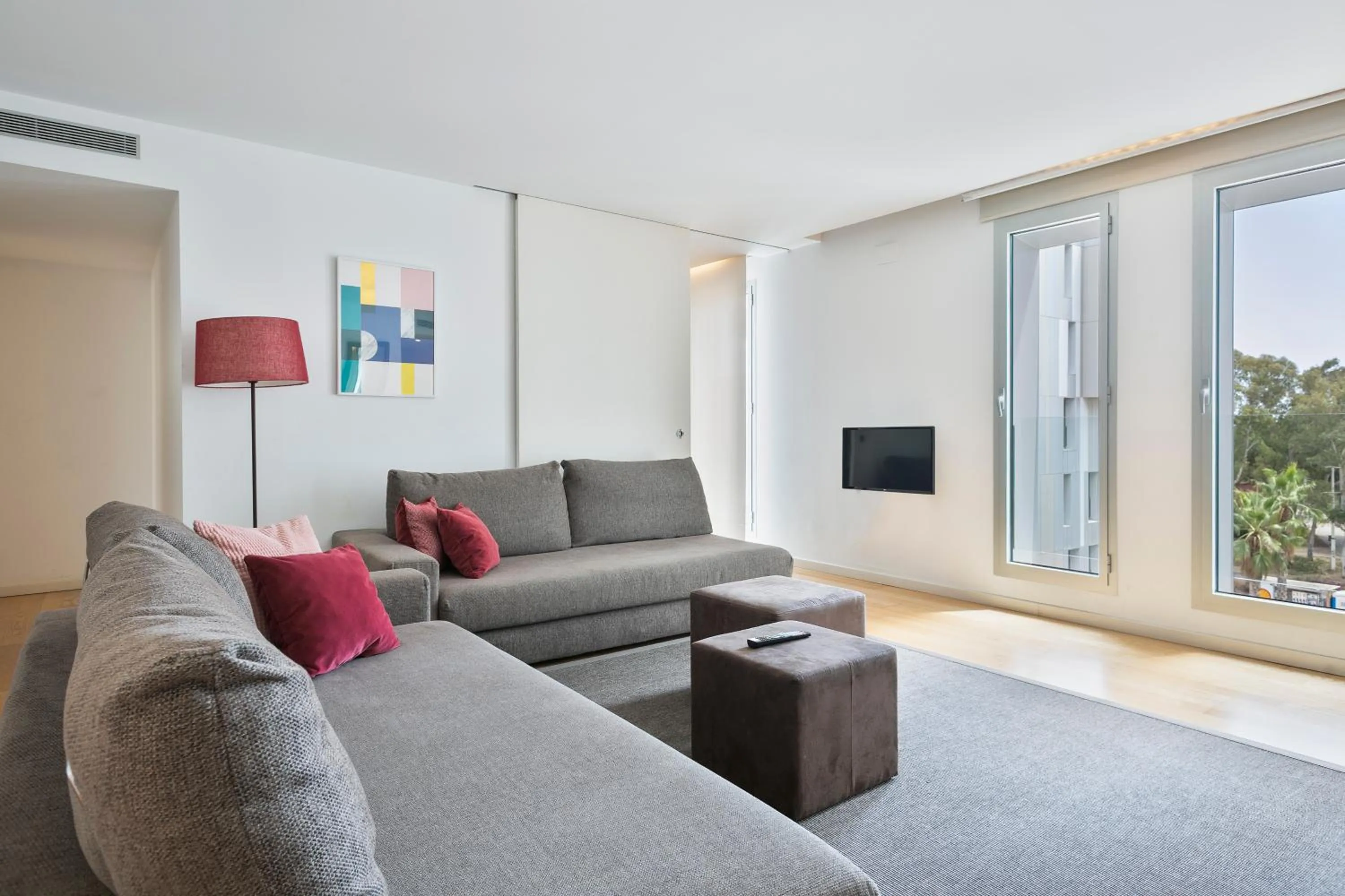 Living room in Lugaris Beach Apartments