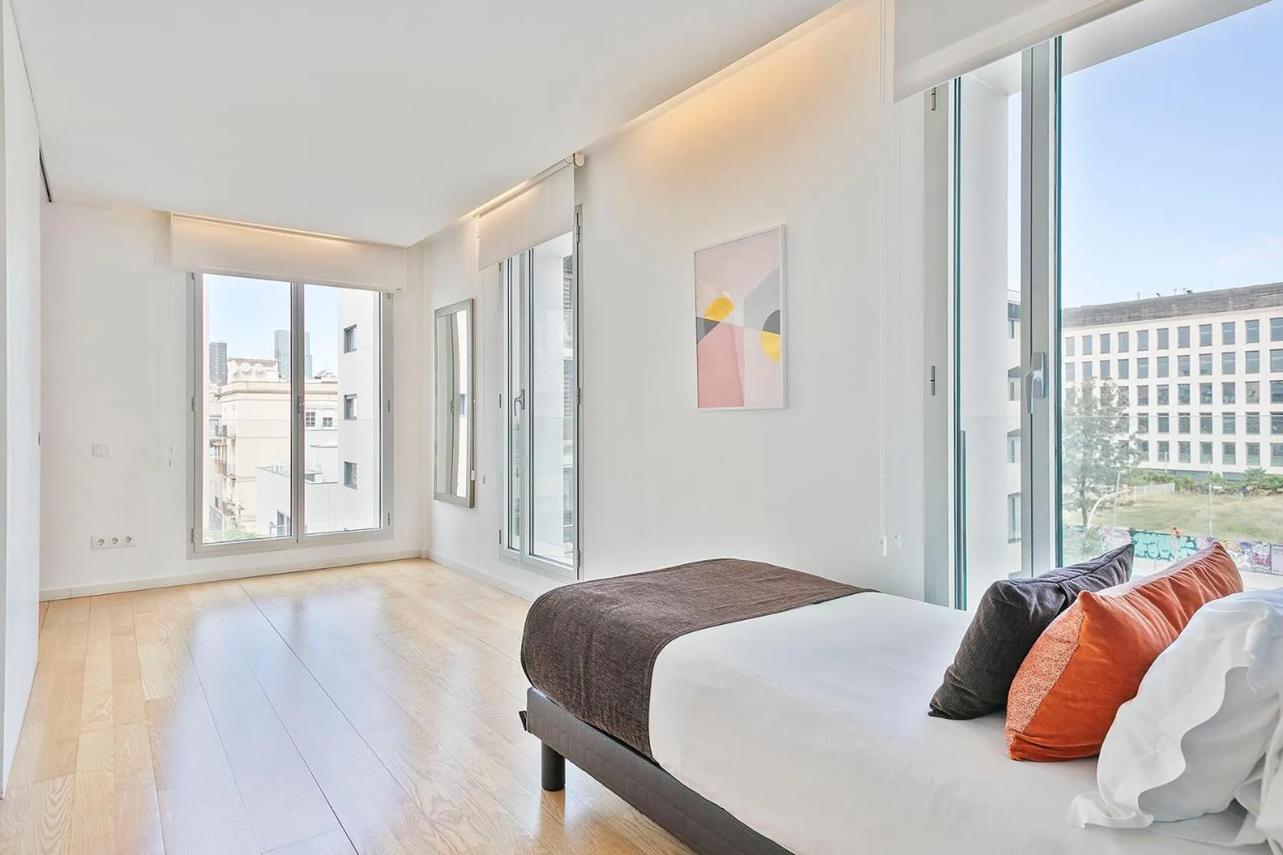 Bed in Lugaris Beach Apartments