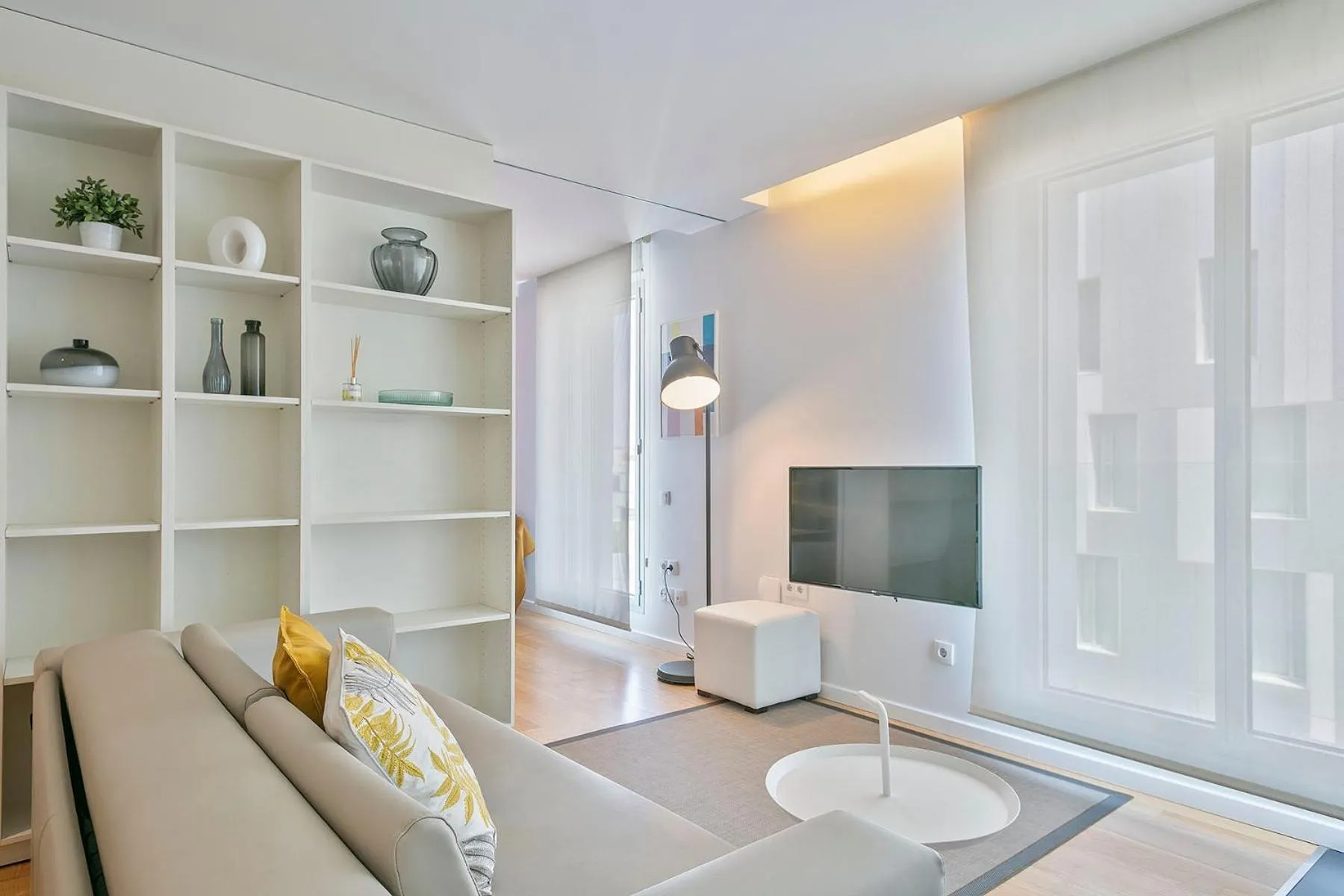 Living room in Lugaris Beach Apartments