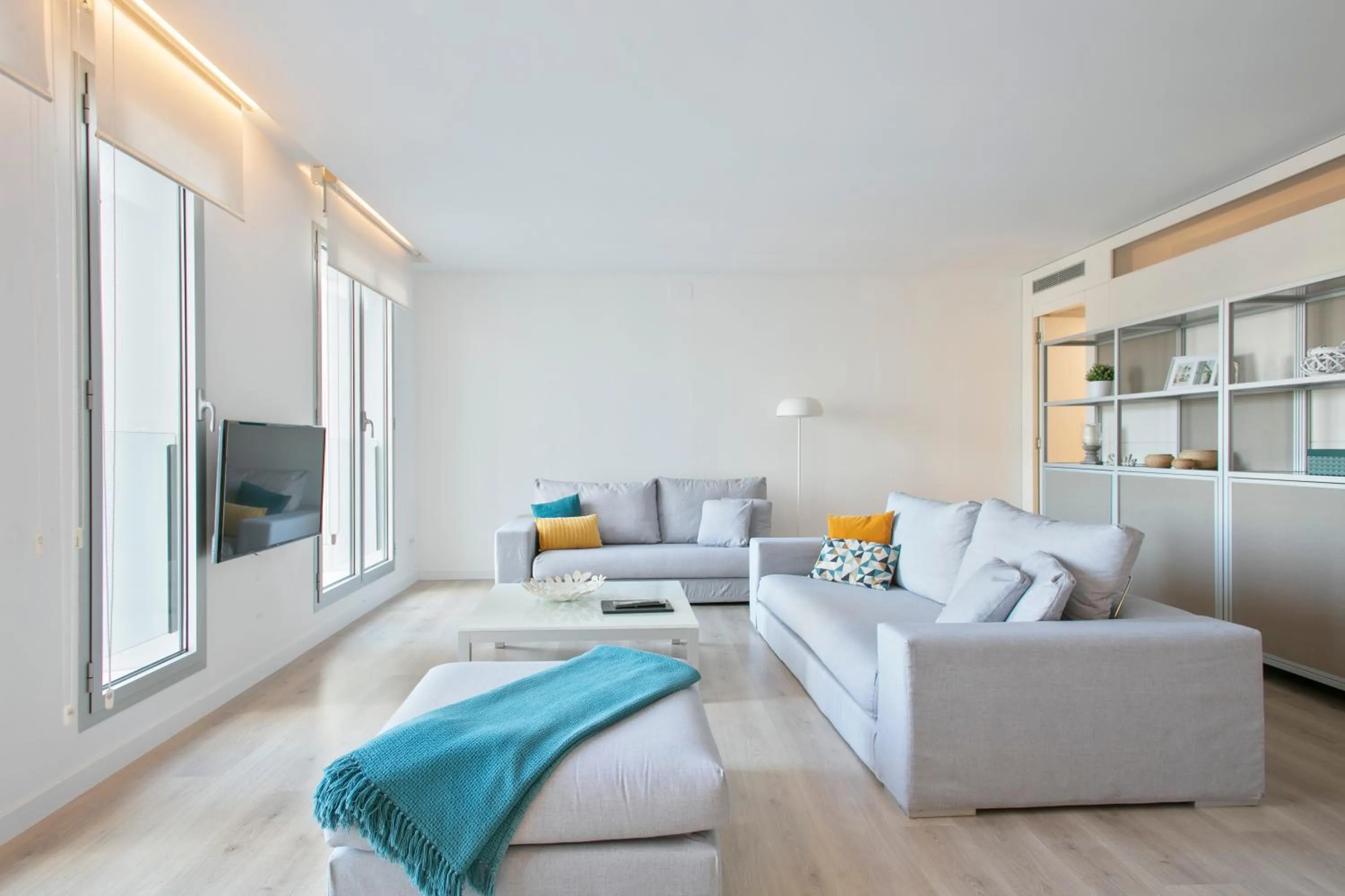 Living room in Lugaris Beach Apartments