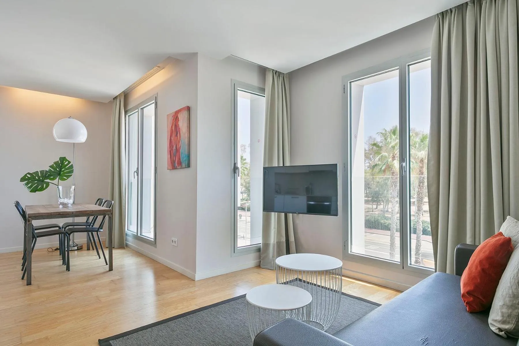 Living room in Lugaris Beach Apartments