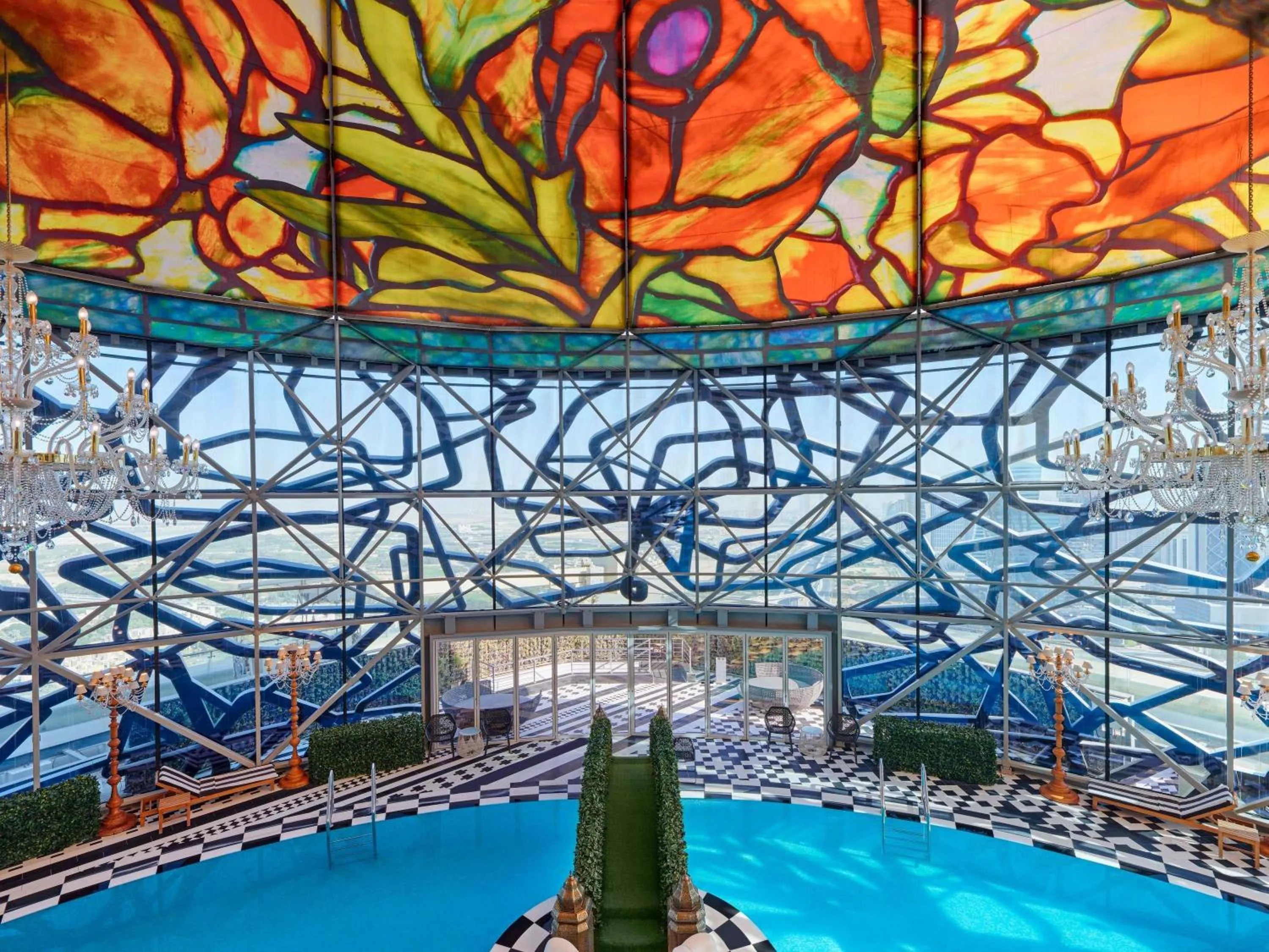 Pool view in Mondrian Doha