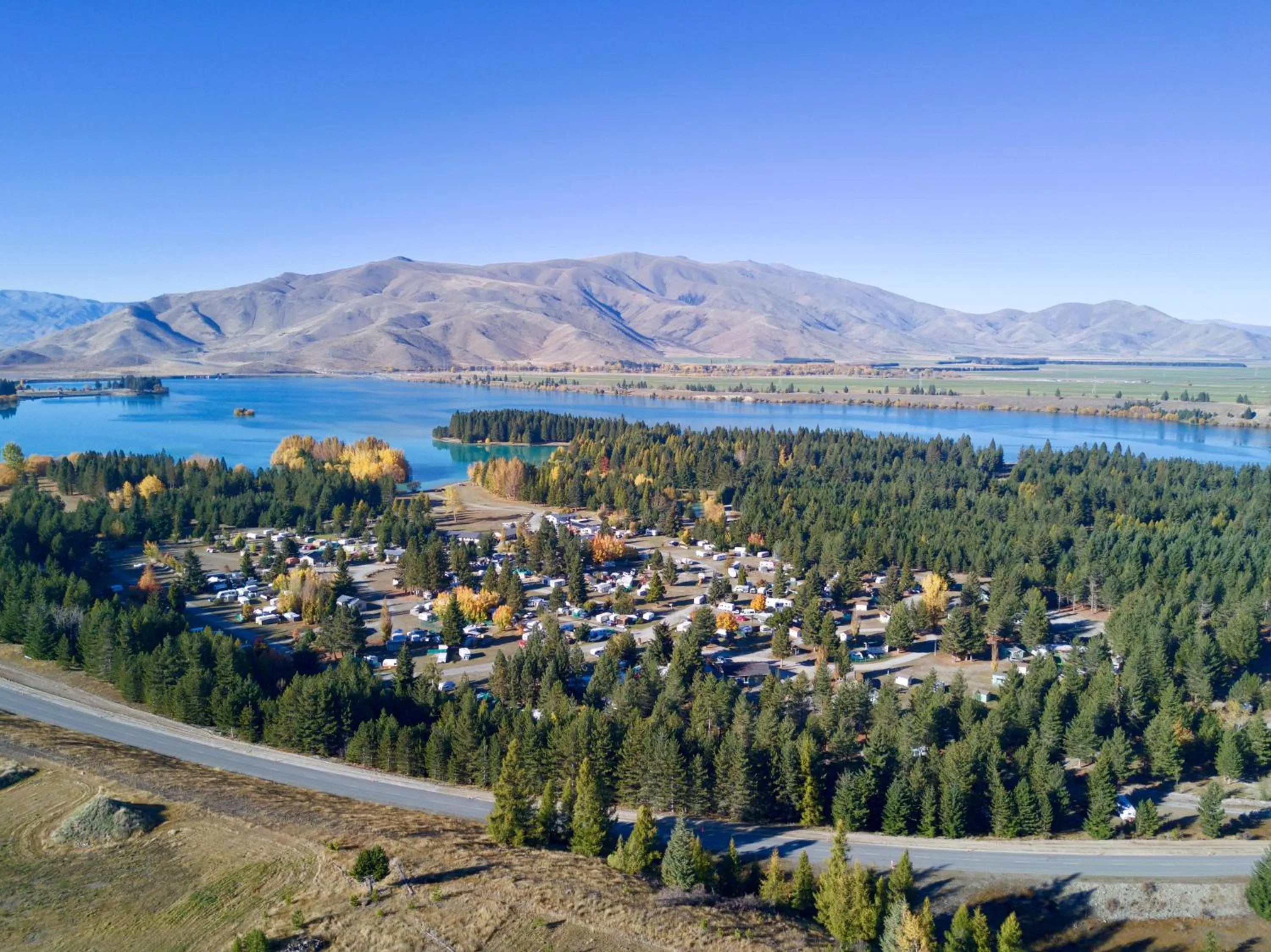 Bird's eye view in Lake Ruataniwha Holiday Park