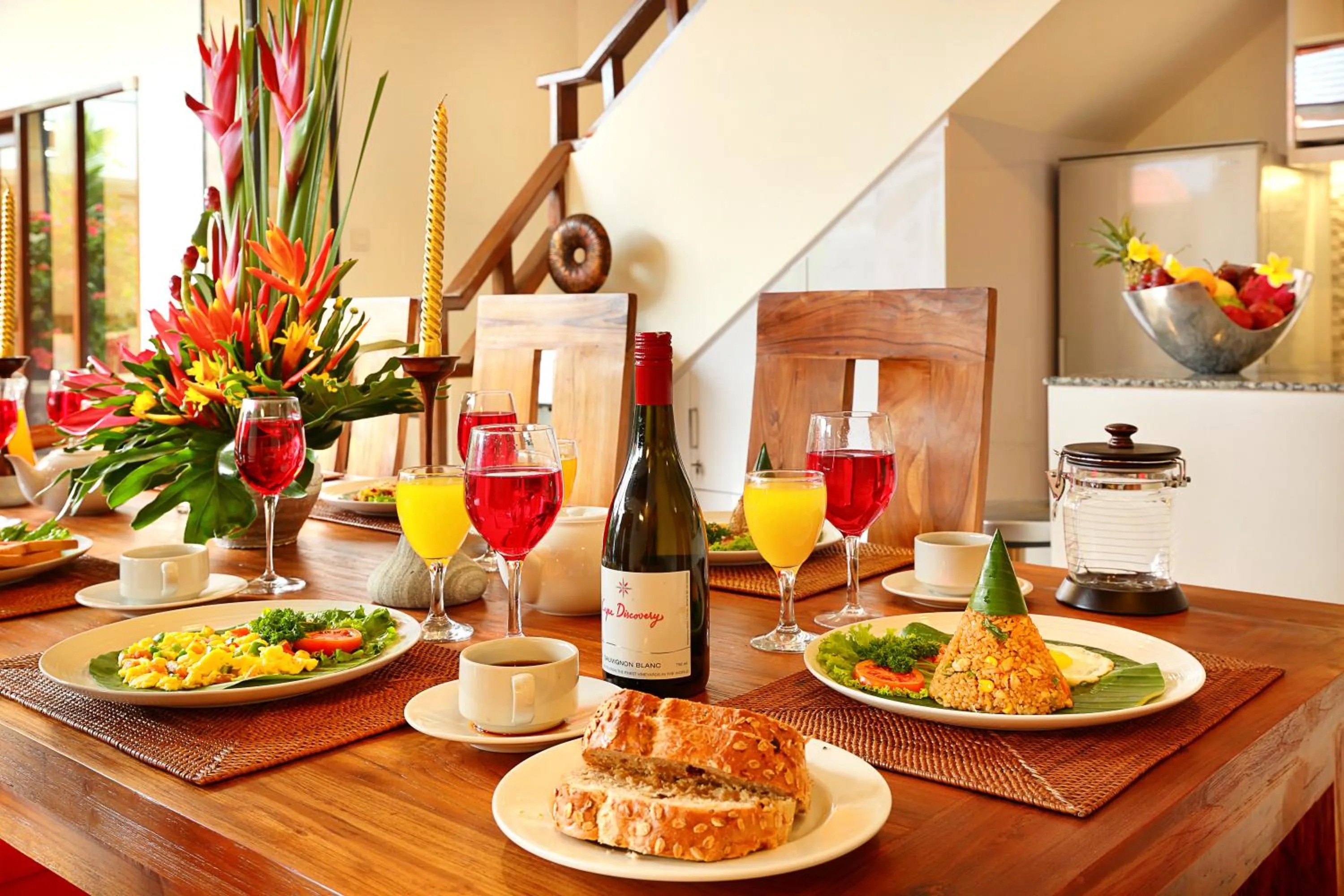 Asian breakfast in Concetta Villa Seminyak Beachside By Bali Asia Villa