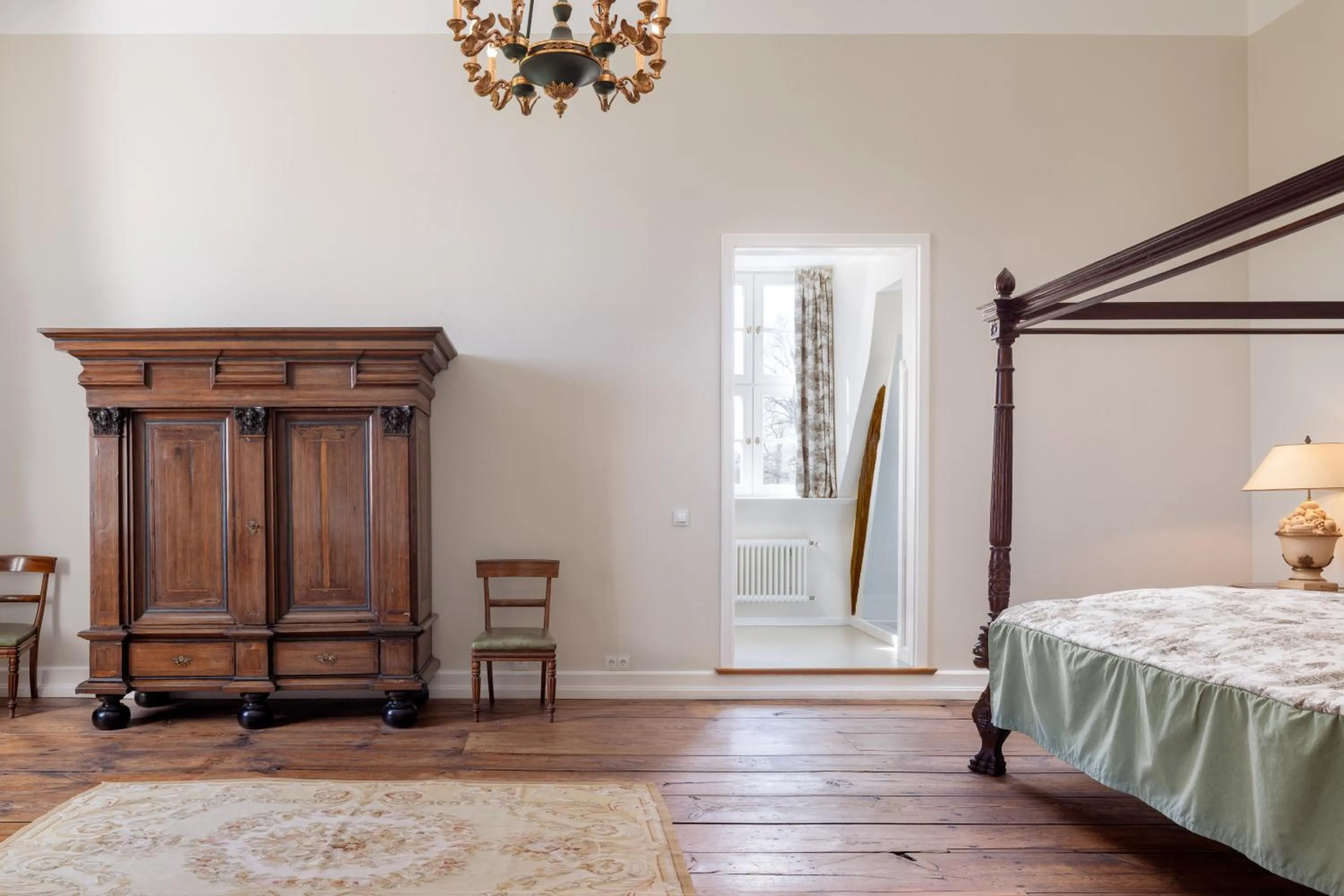 Bedroom, Bed in Jagdschloss Kotelow