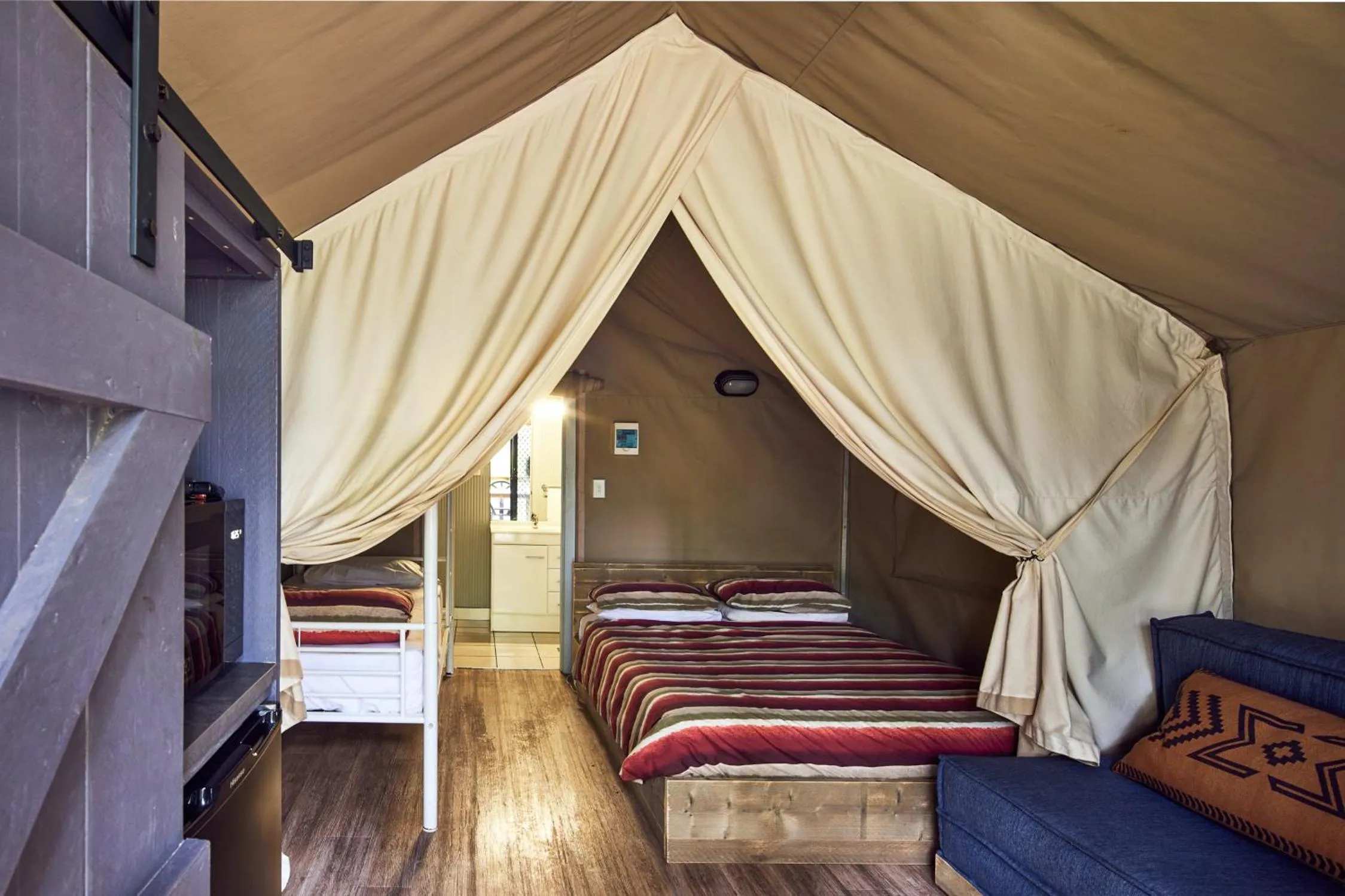 Bed in NRMA Port Arthur Holiday Park