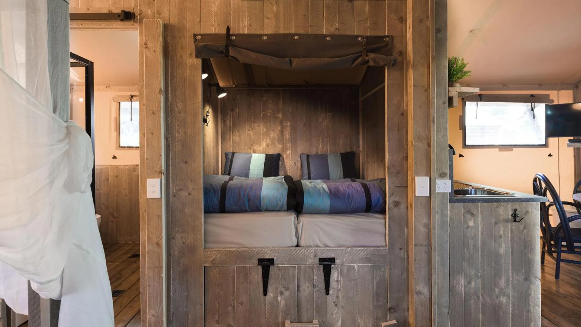 Bed in NRMA Port Arthur Holiday Park