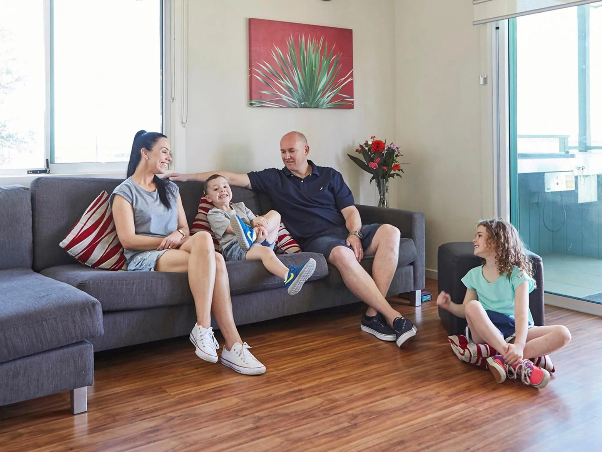 Family in NRMA Victor Harbor Beachfront Holiday Park