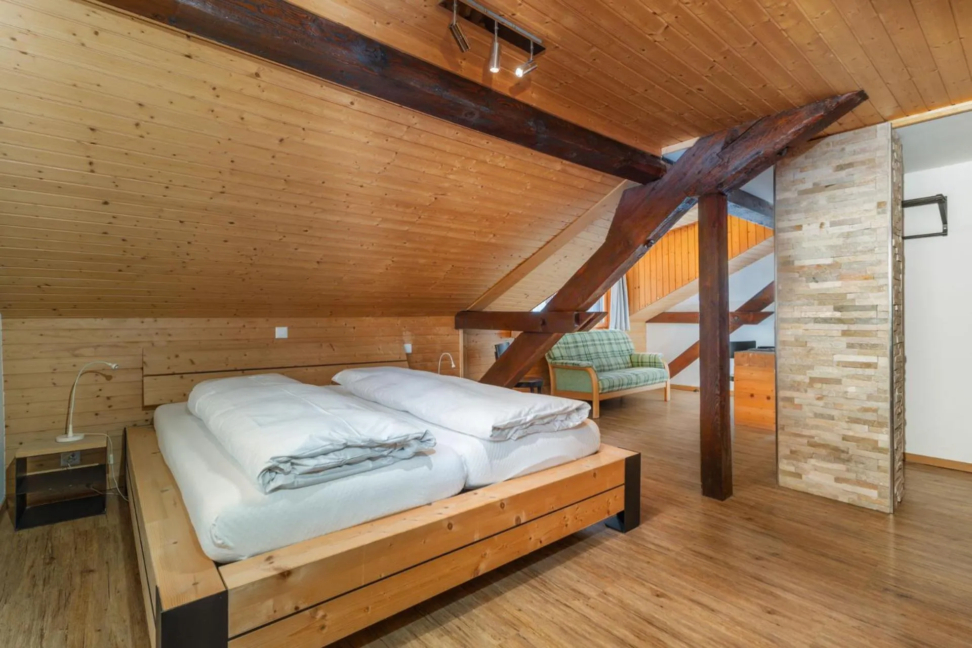 Bed in Hotel Furka