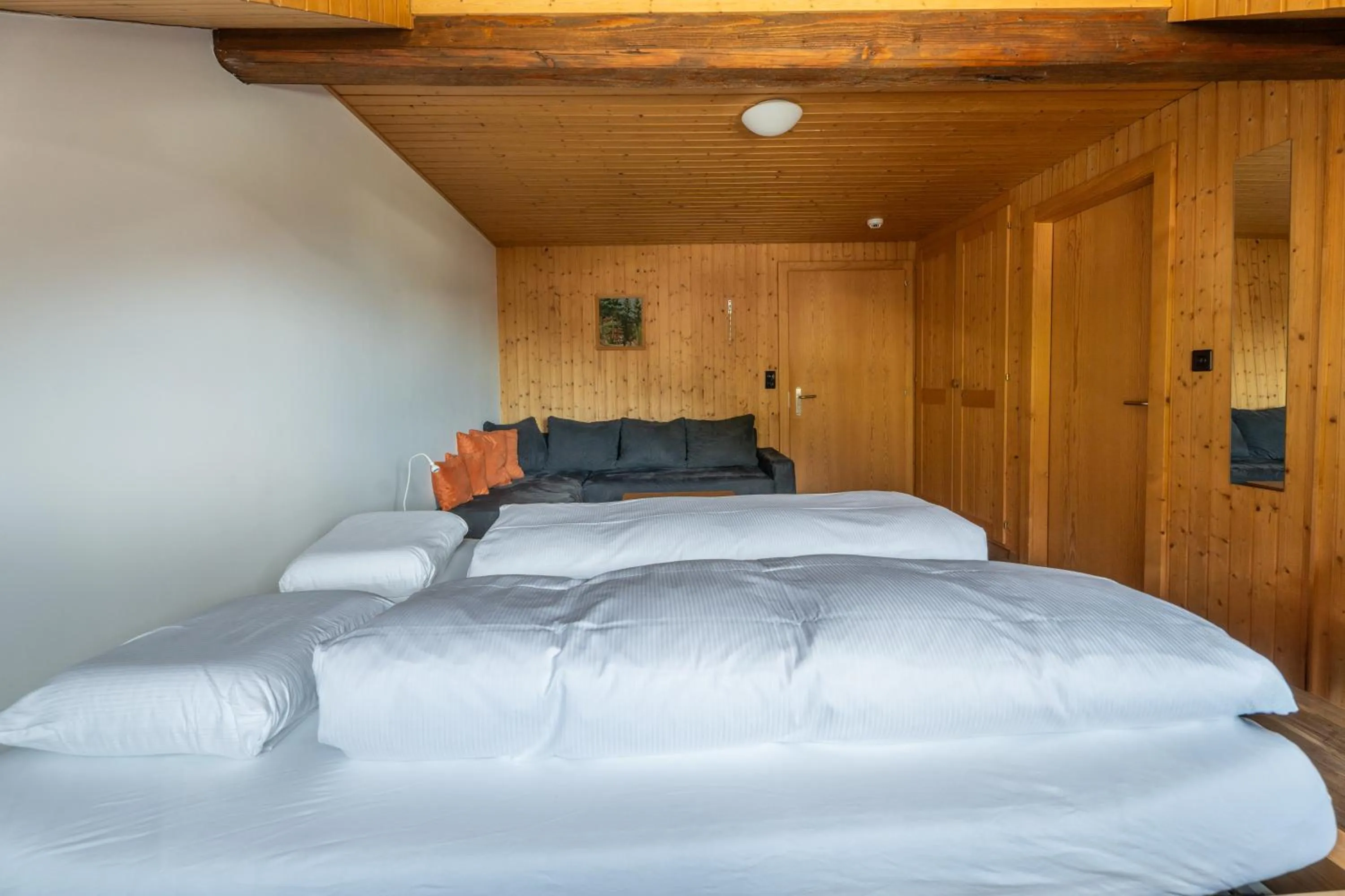 Bed in Hotel Furka