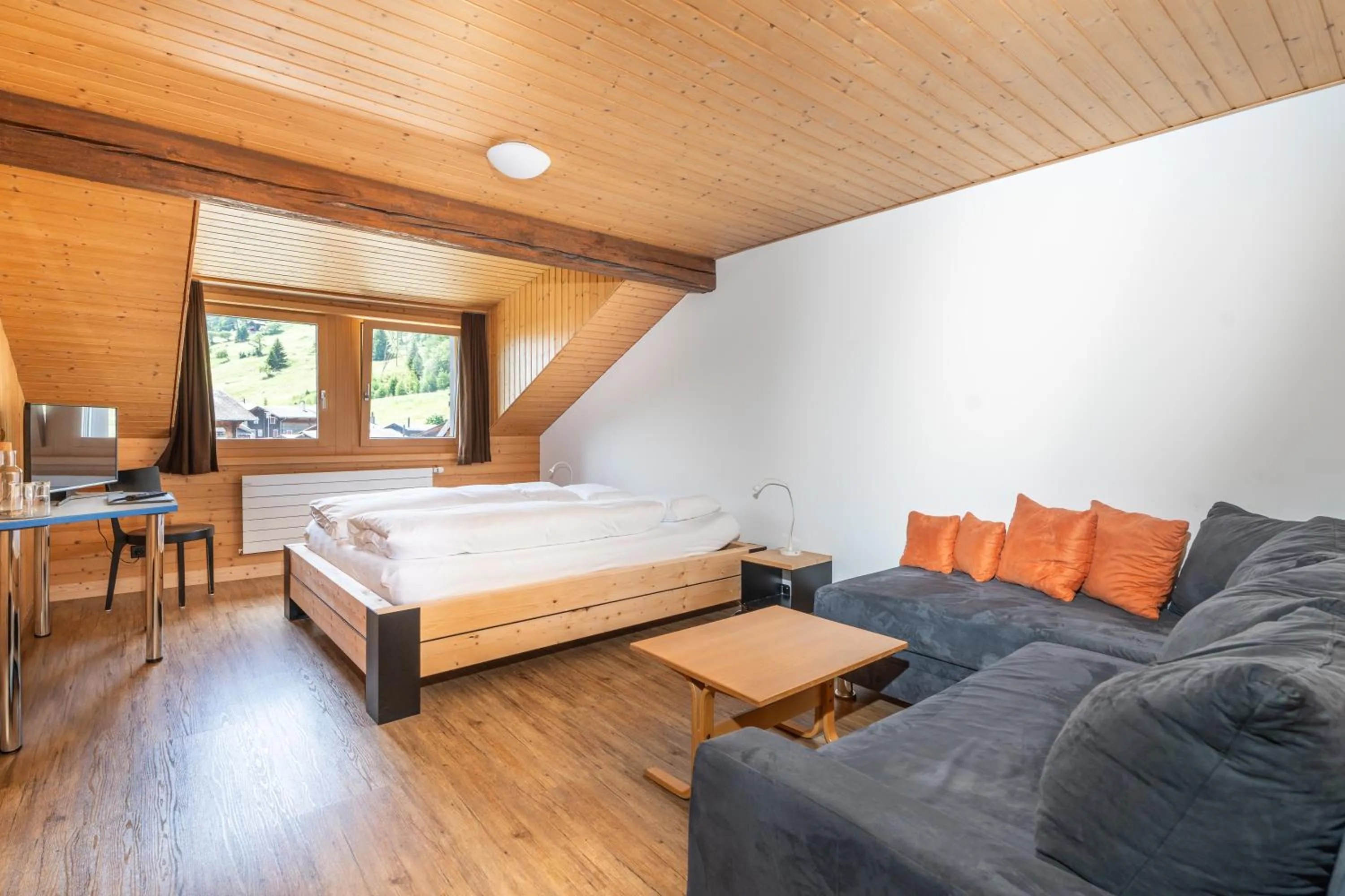 Bed in Hotel Furka