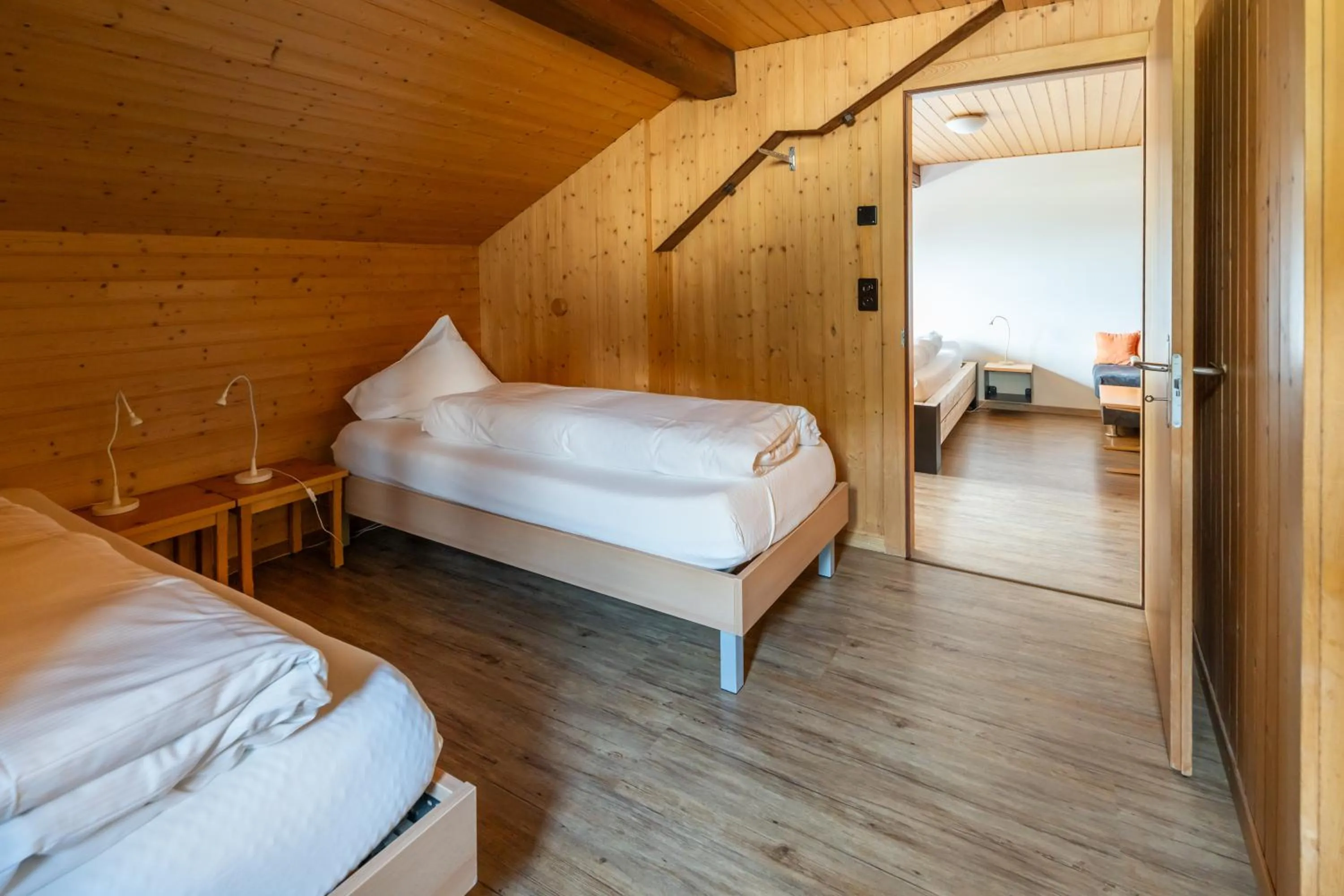 Bed in Hotel Furka