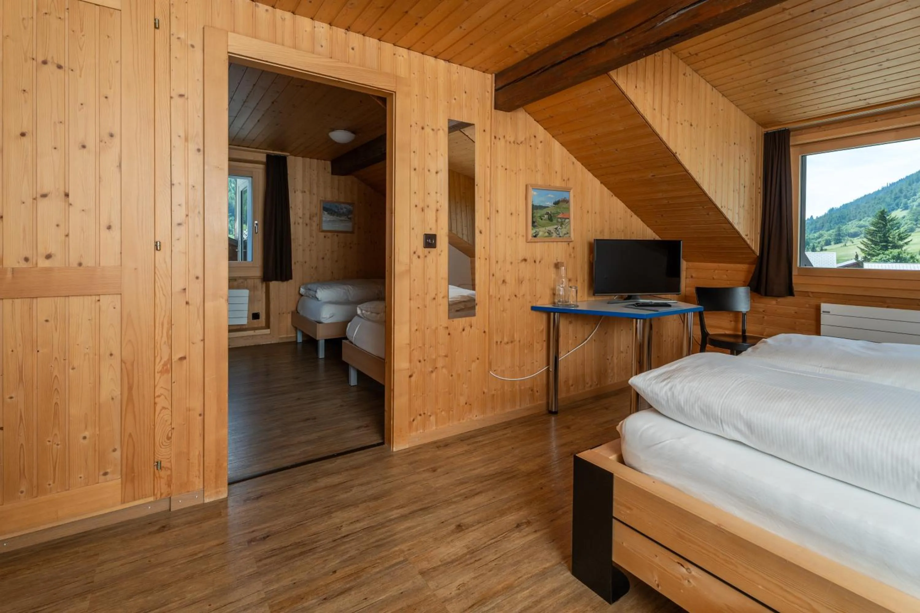 Bed in Hotel Furka