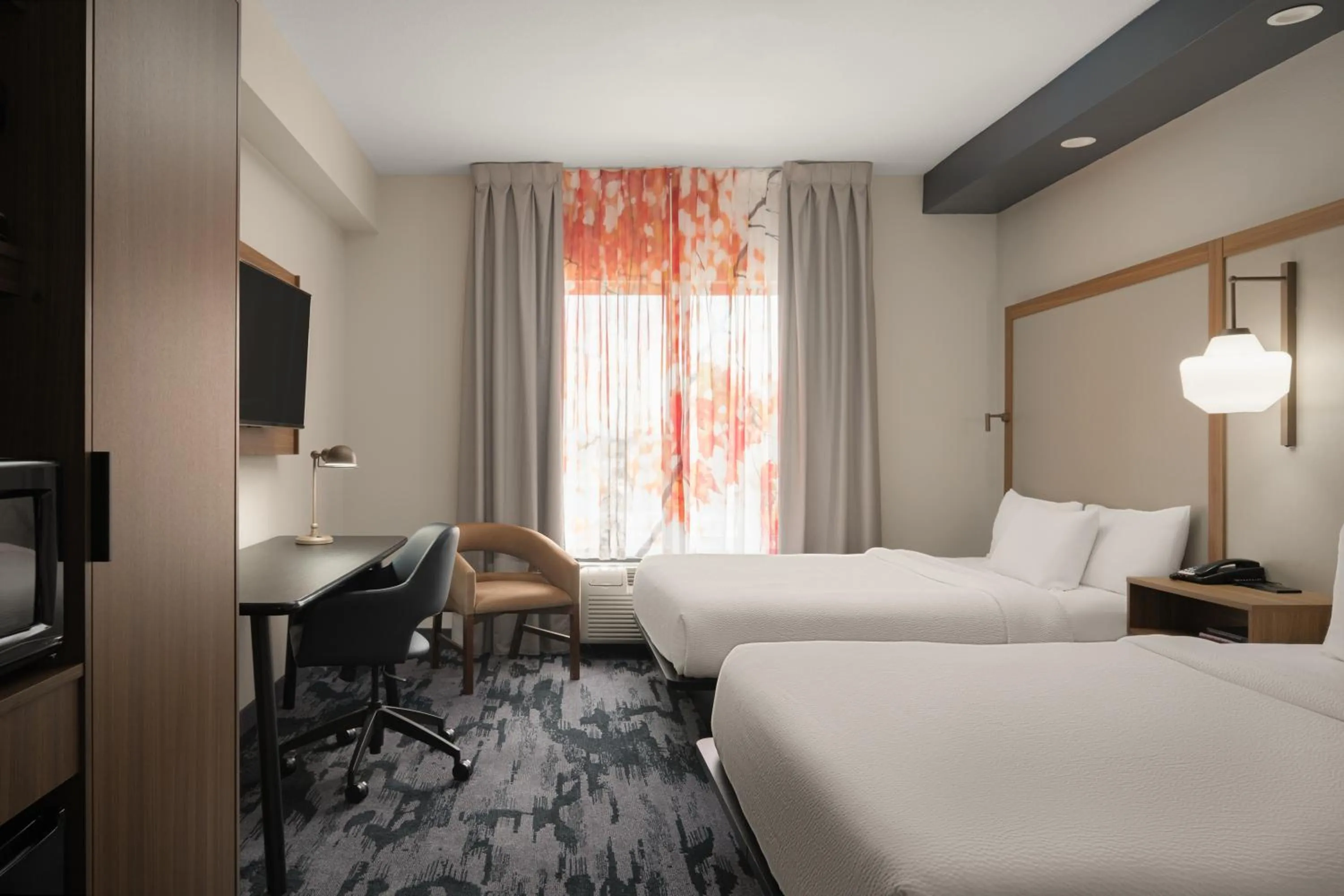 Bed in Fairfield Inn and Suites Cleveland