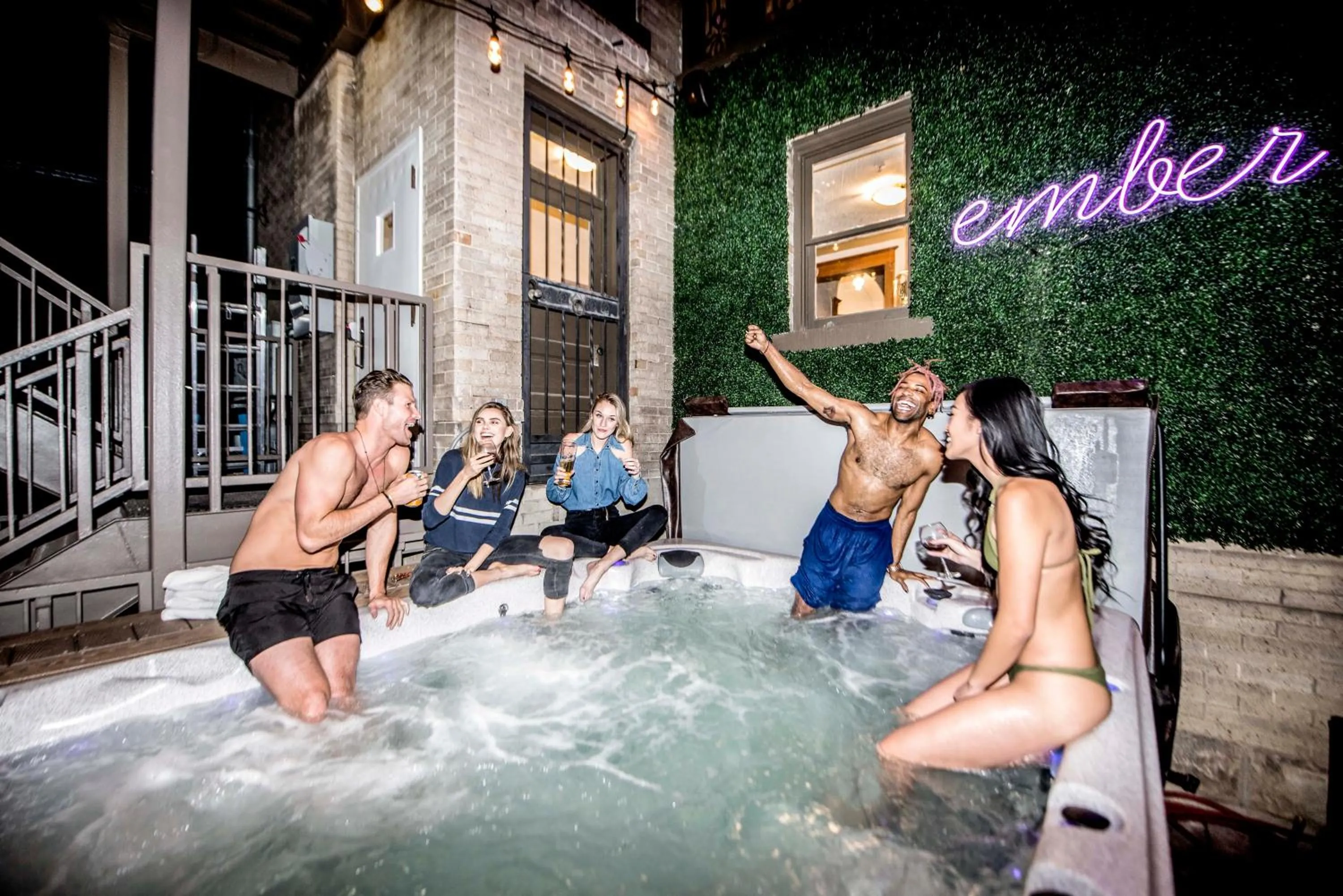 Hot Tub in Ember Hostel