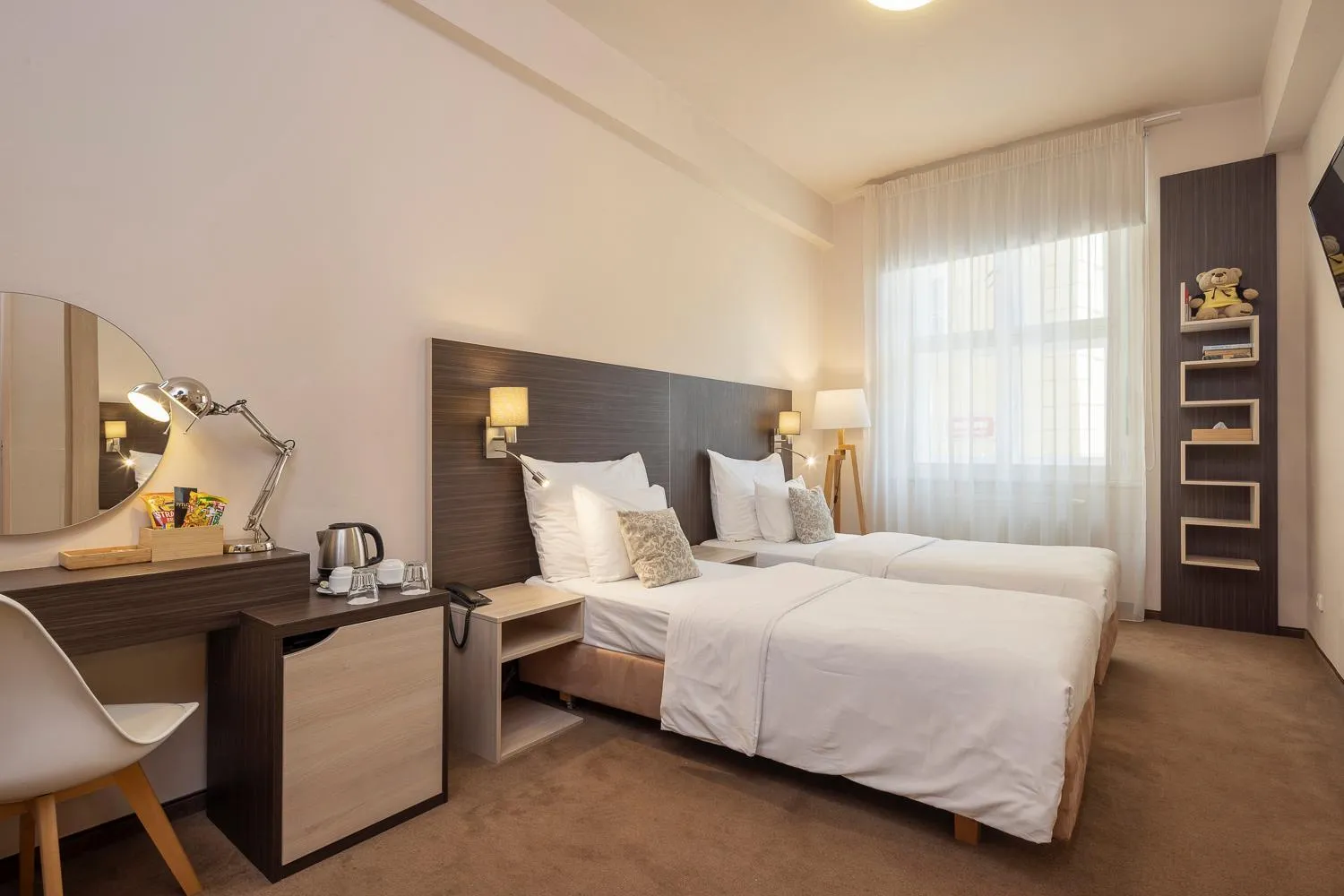 Bed in Pytloun Kampa Garden Hotel Prague