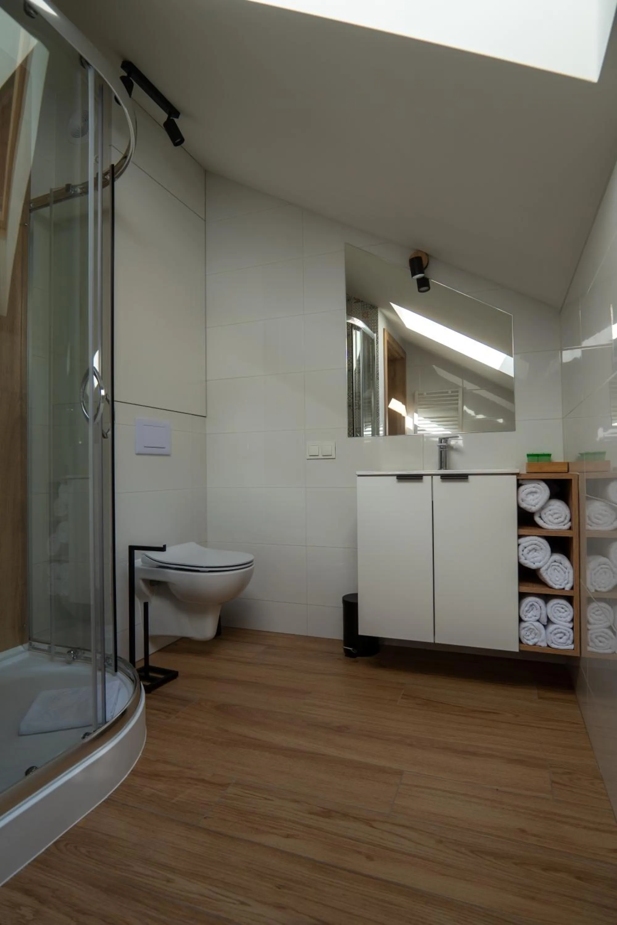 Shower in Willa i Wzgórze Jerrego Apartamenty i pokoje z widokiem na góry