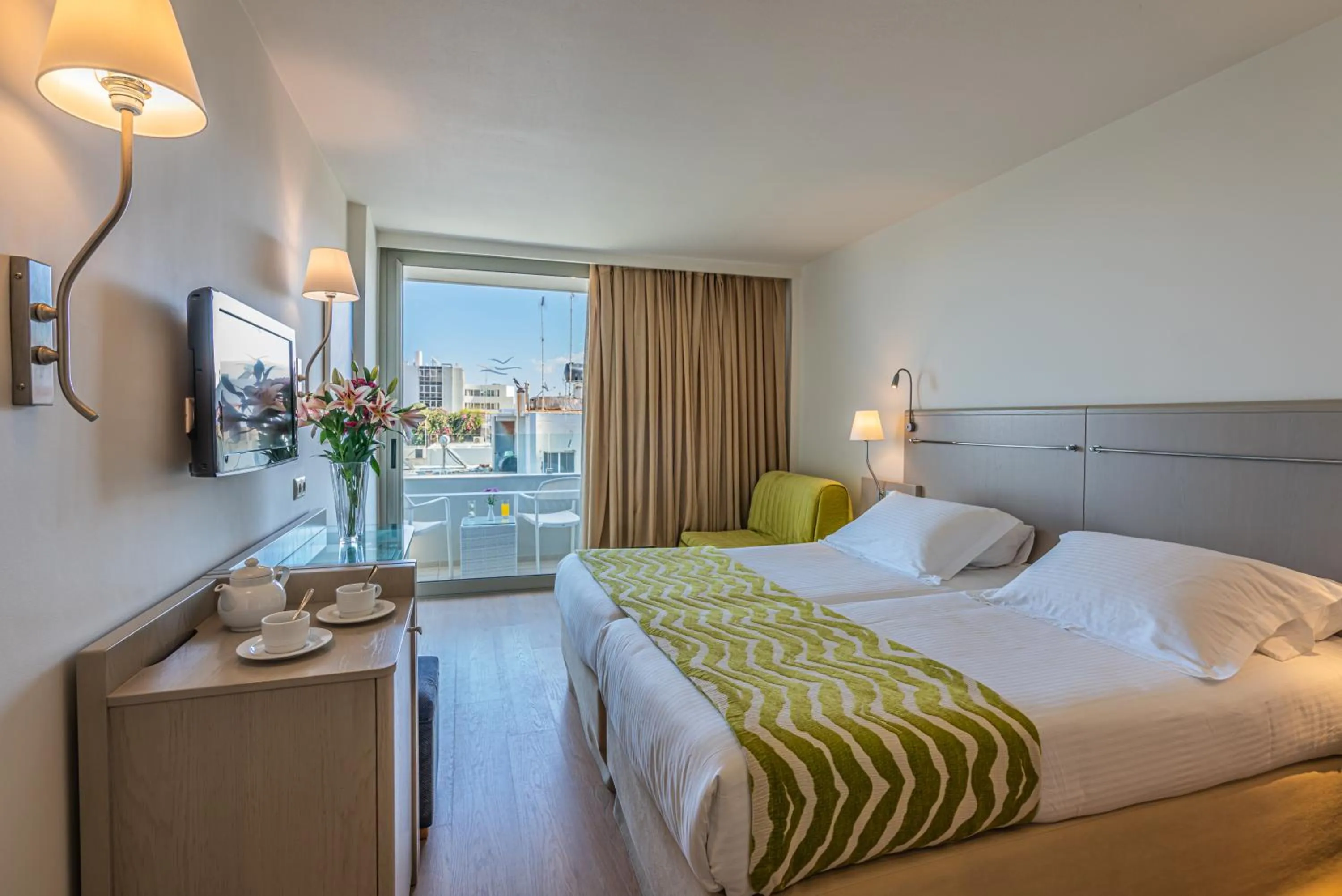 Bedroom, Bed in Kriti Beach Hotel