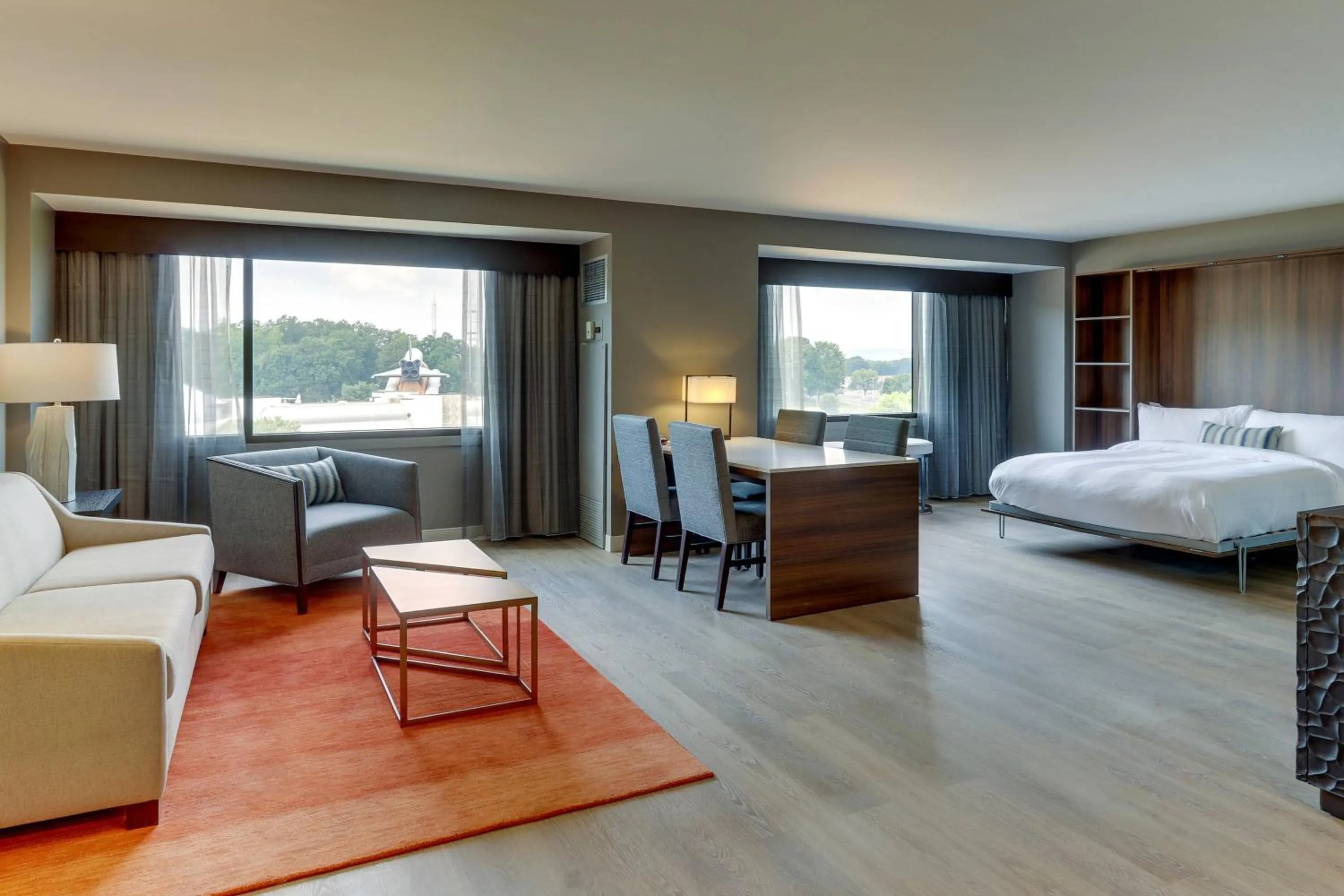 Photo of the whole room, Bed in Huntsville Marriott at the Space & Rocket Center