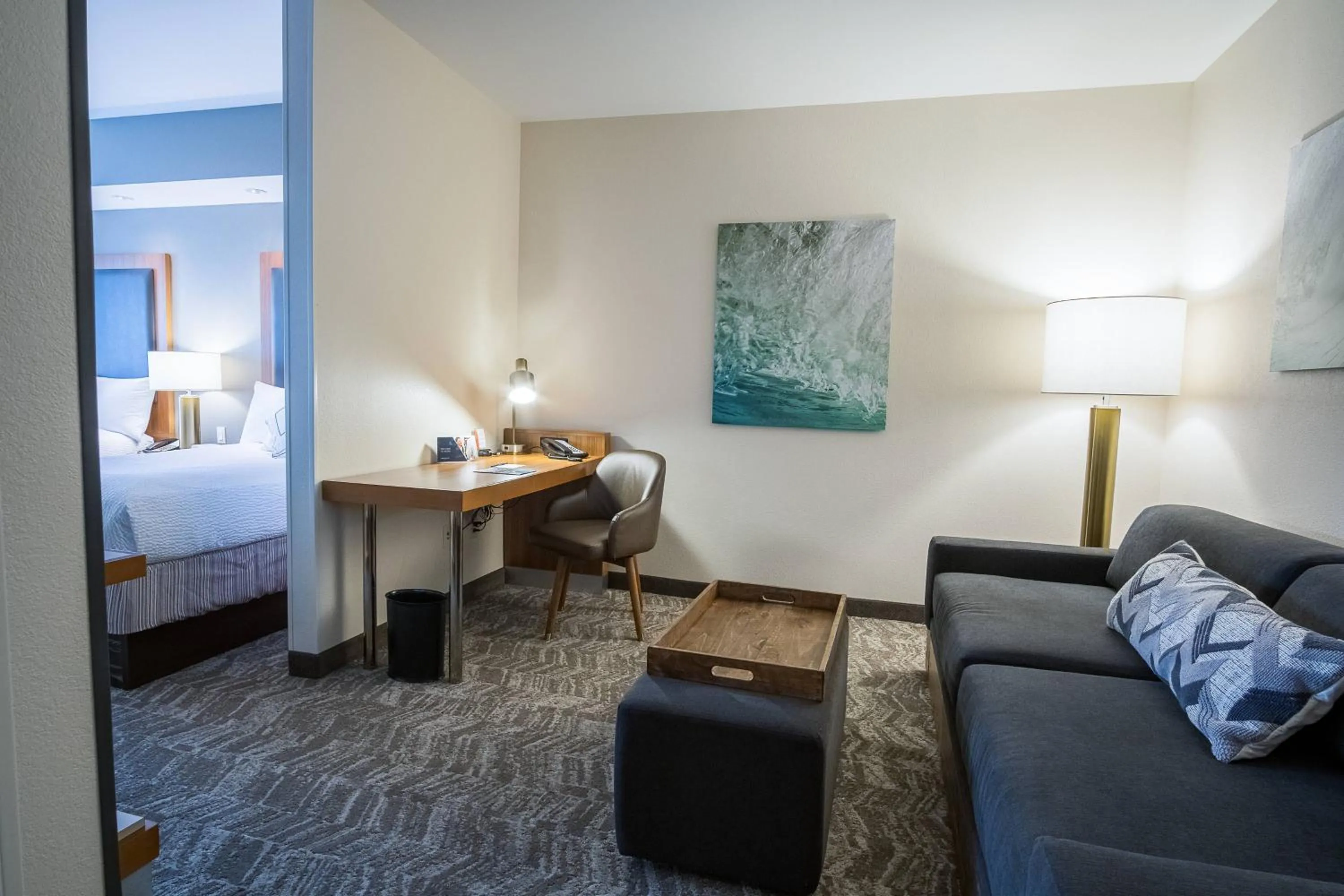 Living room, Bed in SpringHill Suites by Marriott Winston-Salem Hanes Mall