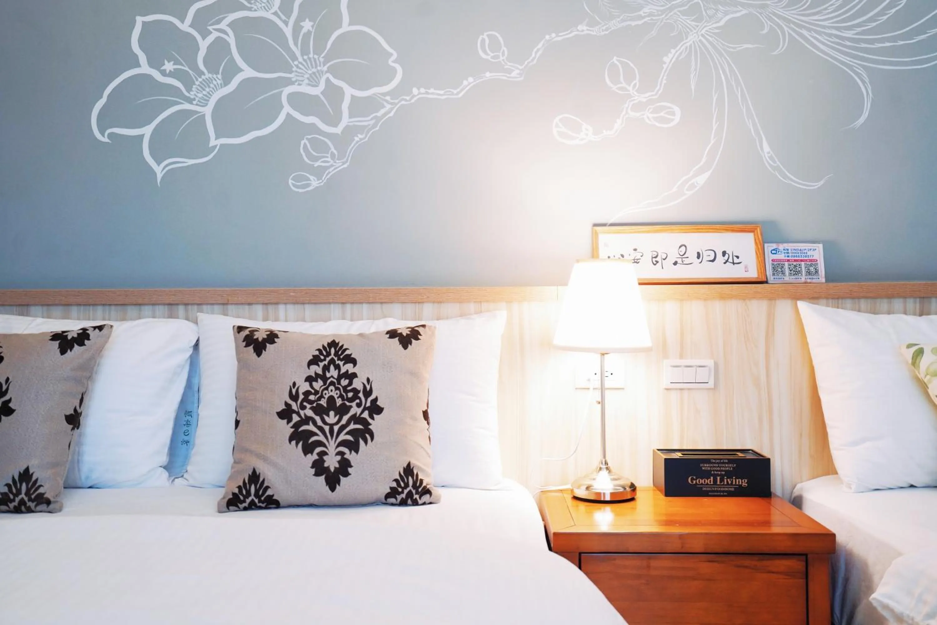 Bed in 夏之戀民宿 可包棟 近金城市區