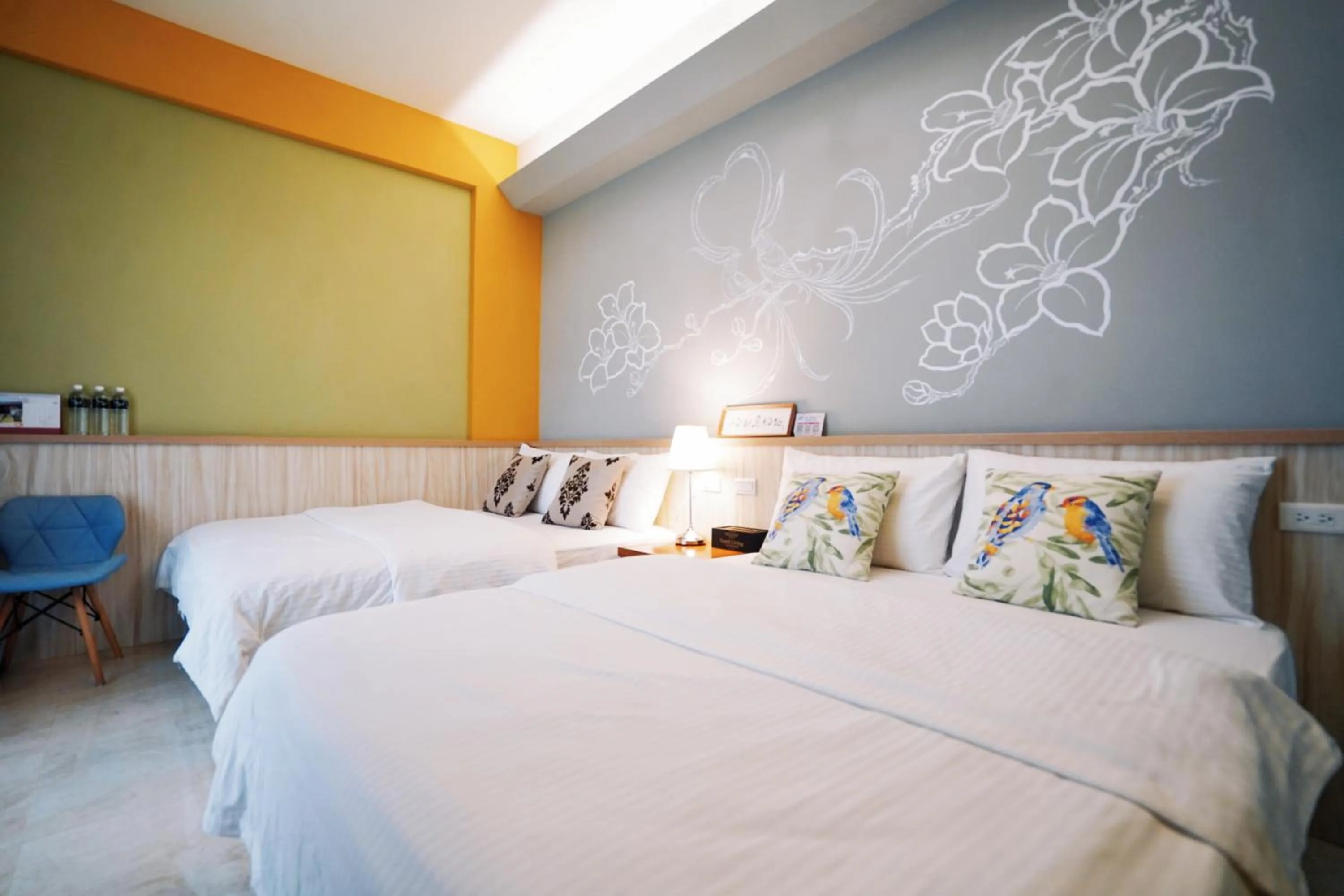 Bed in 夏之戀民宿 可包棟 近金城市區