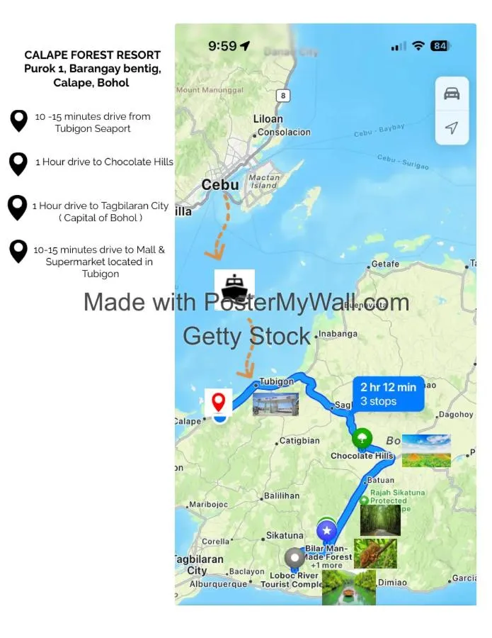 Location in Calape Forest Resort