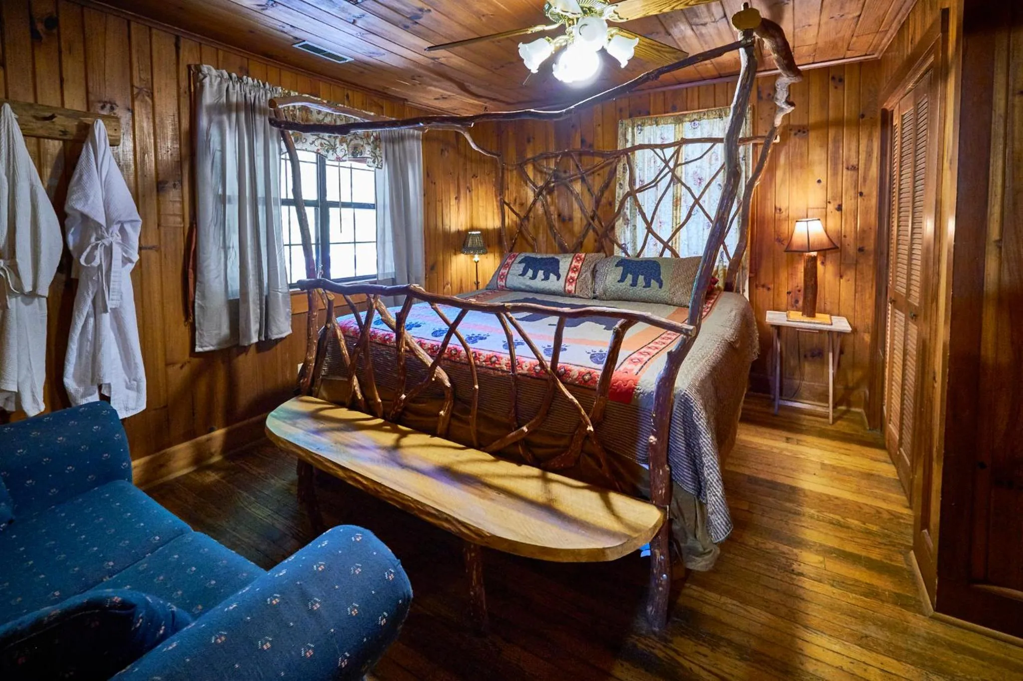 Bed in A Cabin In The Woods