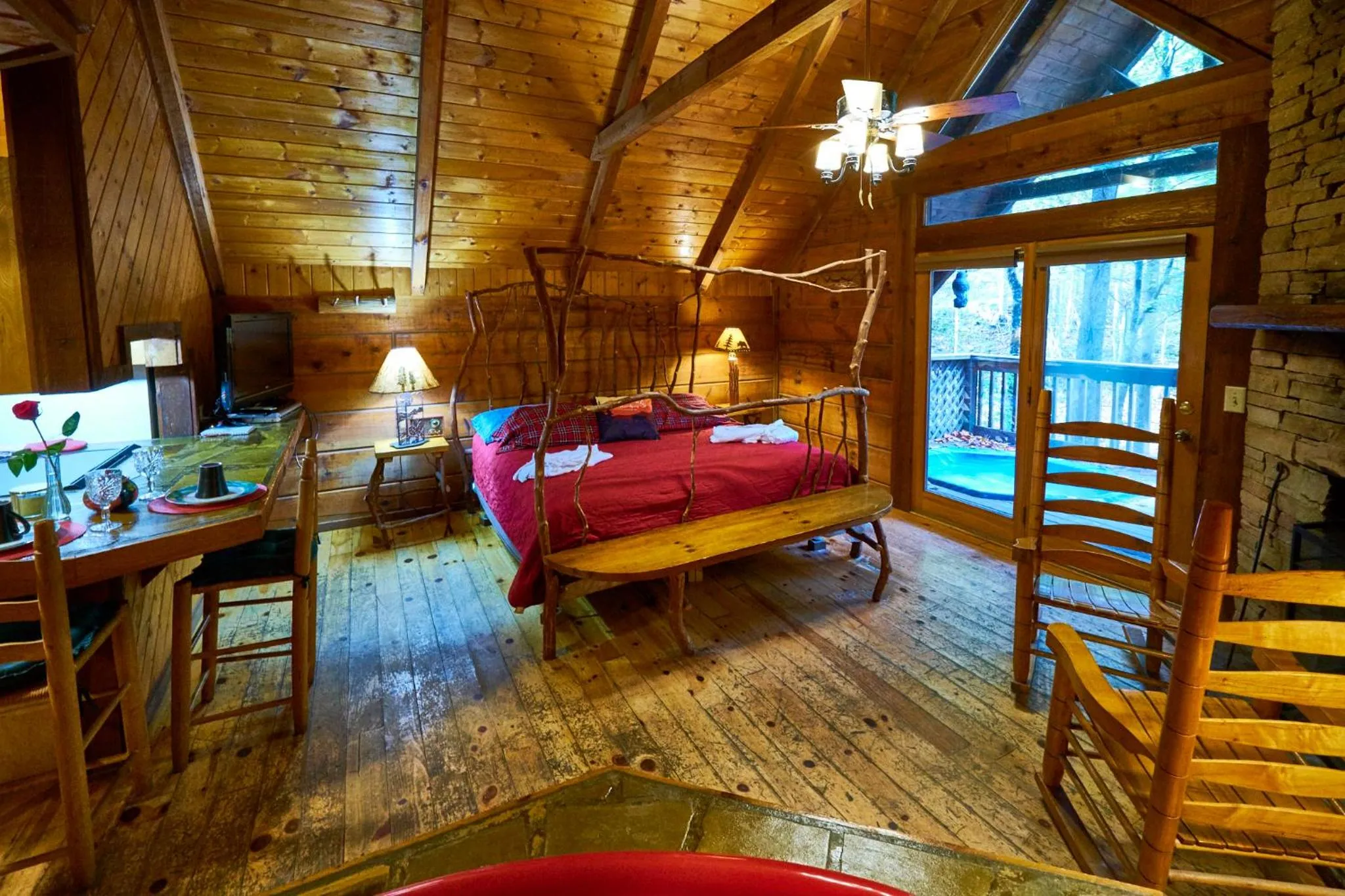 Bed in A Cabin In The Woods