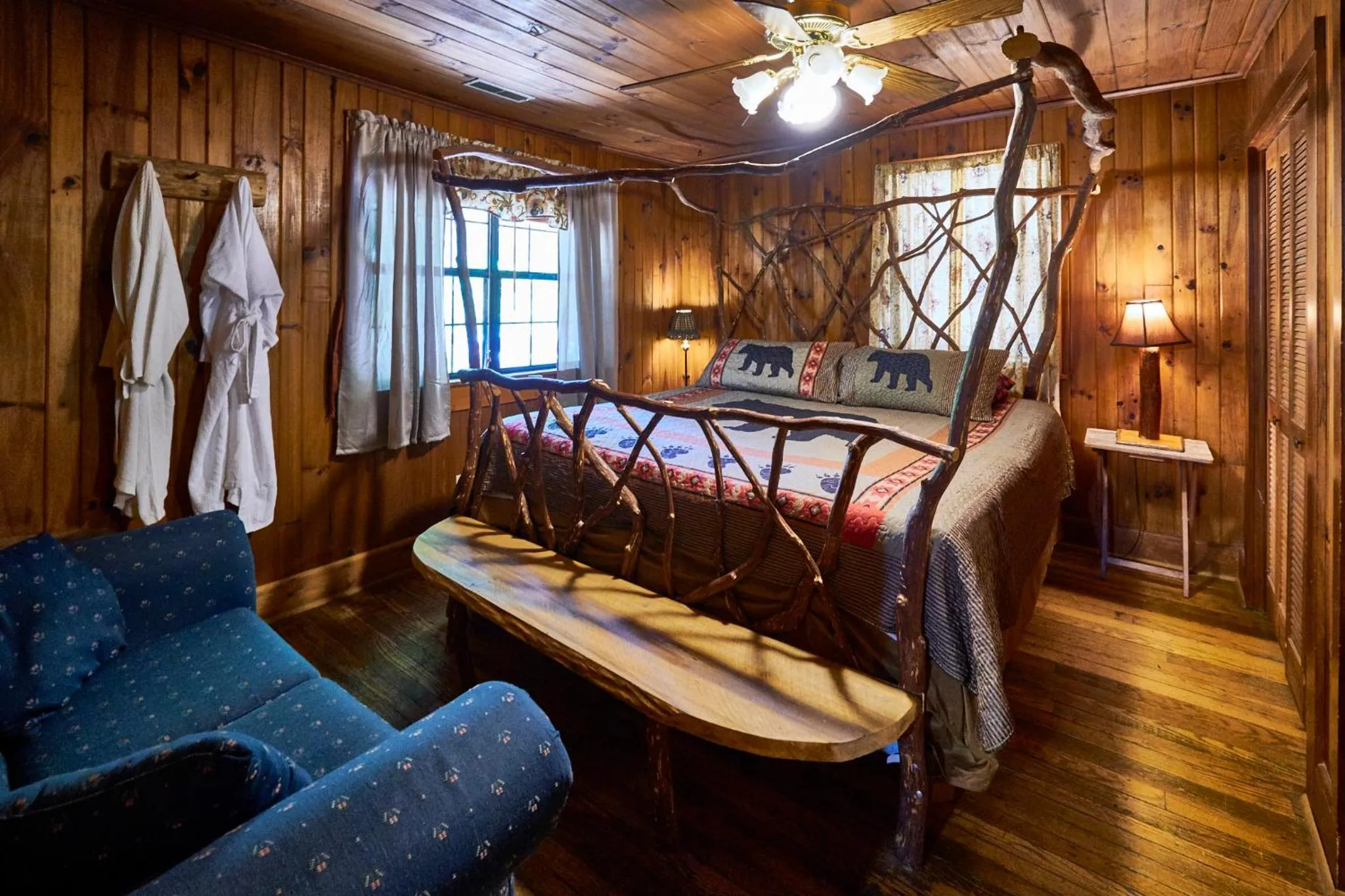 Bed in A Cabin In The Woods