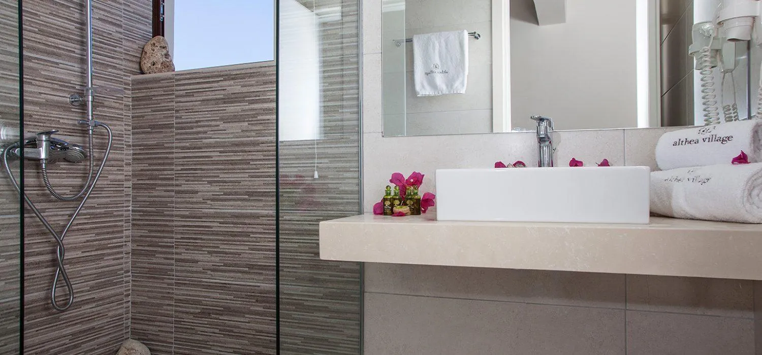 Shower in Althea Village - Family Hotel