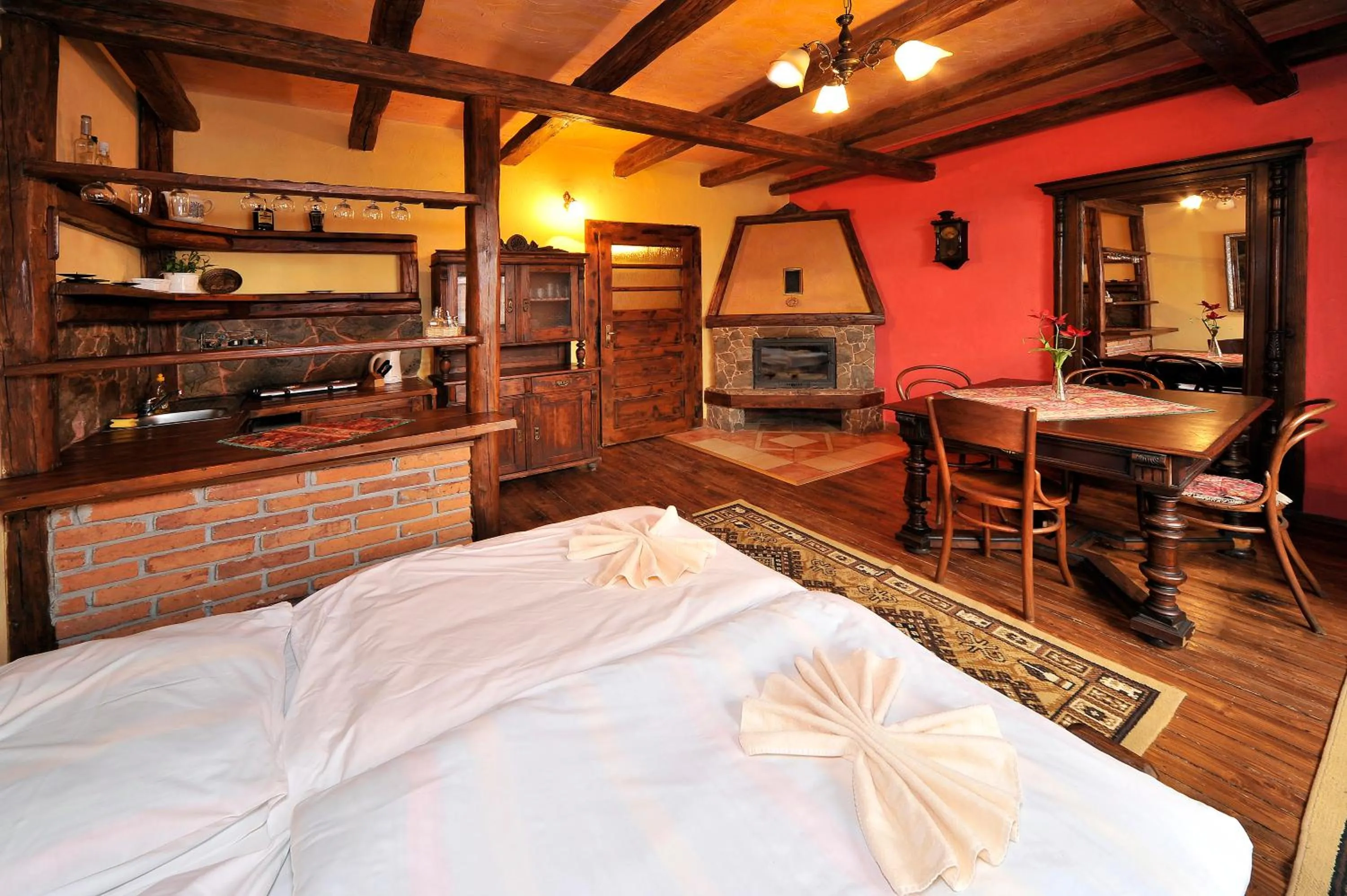 Kitchen or kitchenette in Apartmány Village