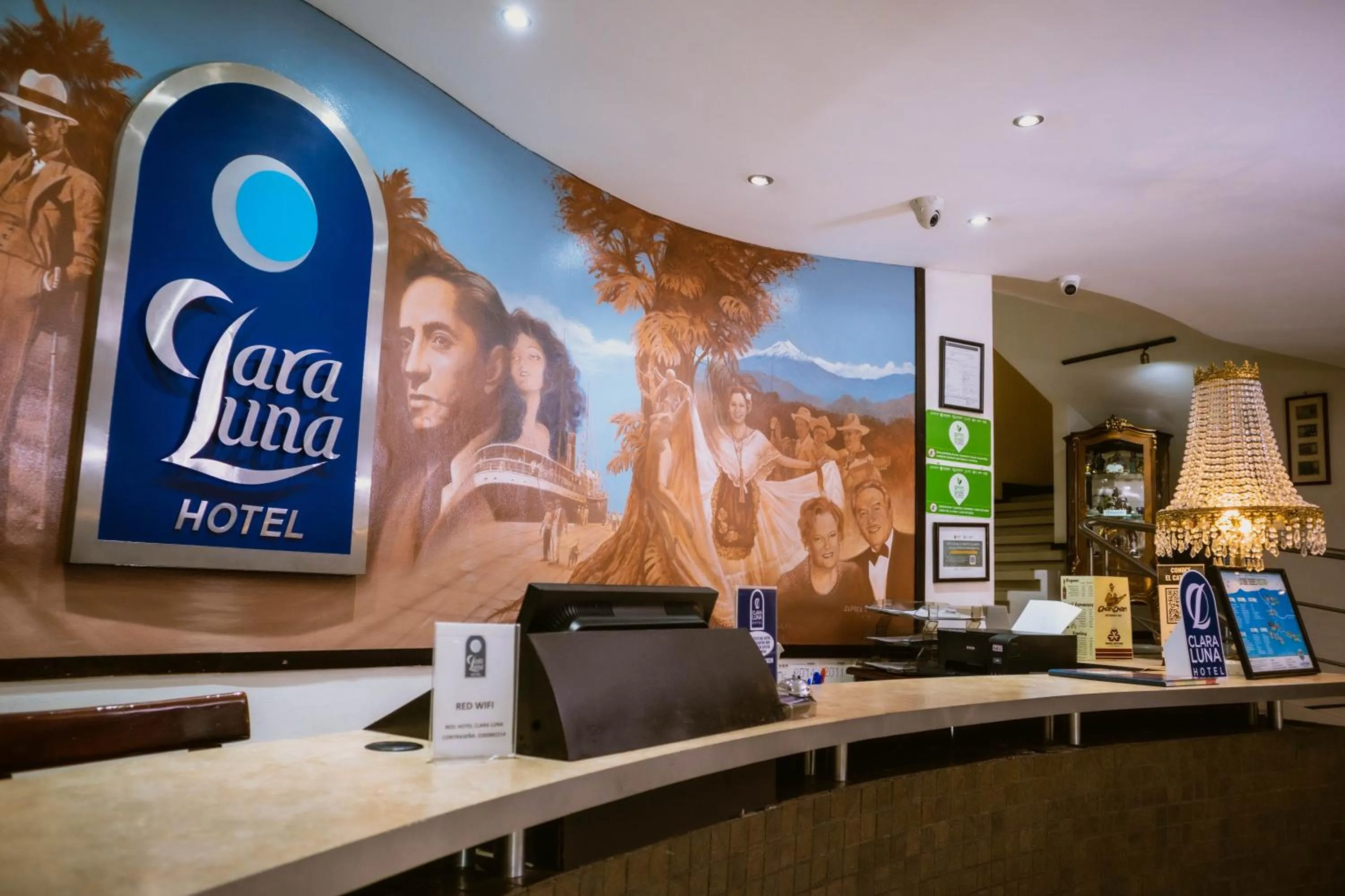 Lobby or reception in Hotel Clara Luna