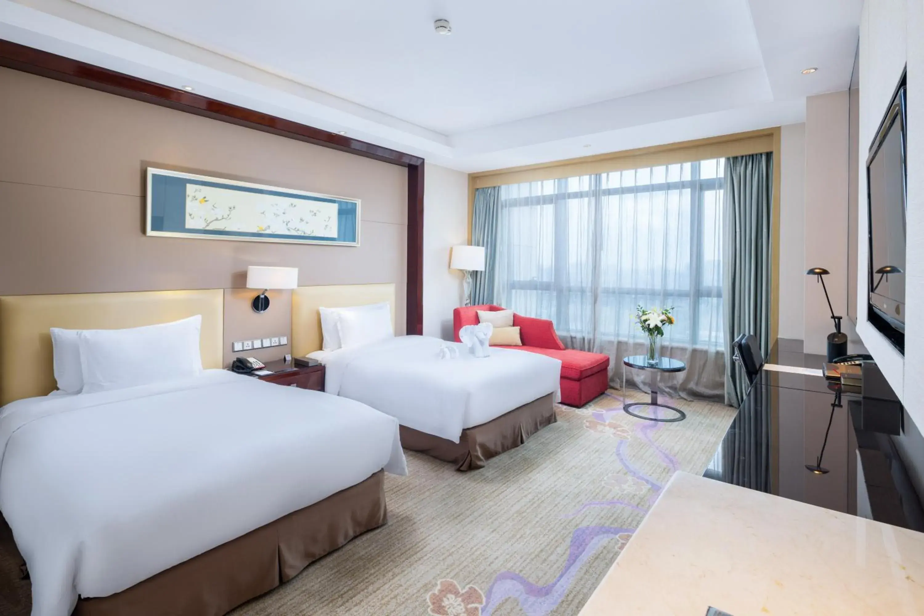 Deluxe Twin Room in Wanda Realm Taizhou Deluxe Twin Room in Wanda Realm Taizhou