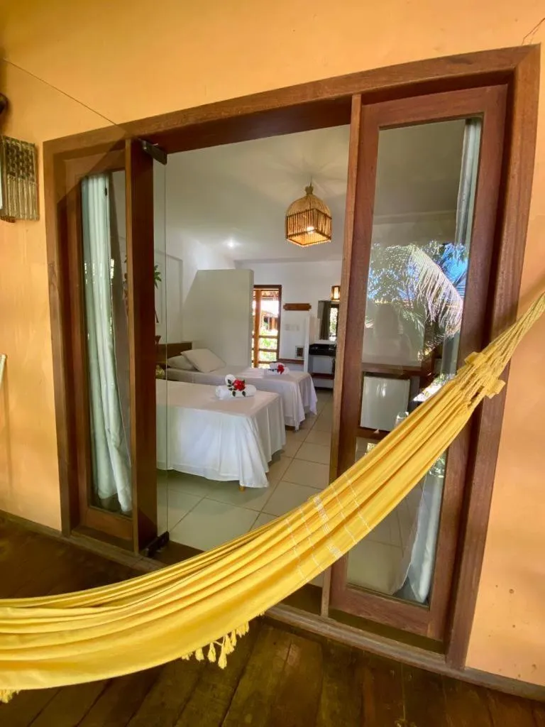 Balcony/Terrace, Bed in Pousada Vila do Dengo