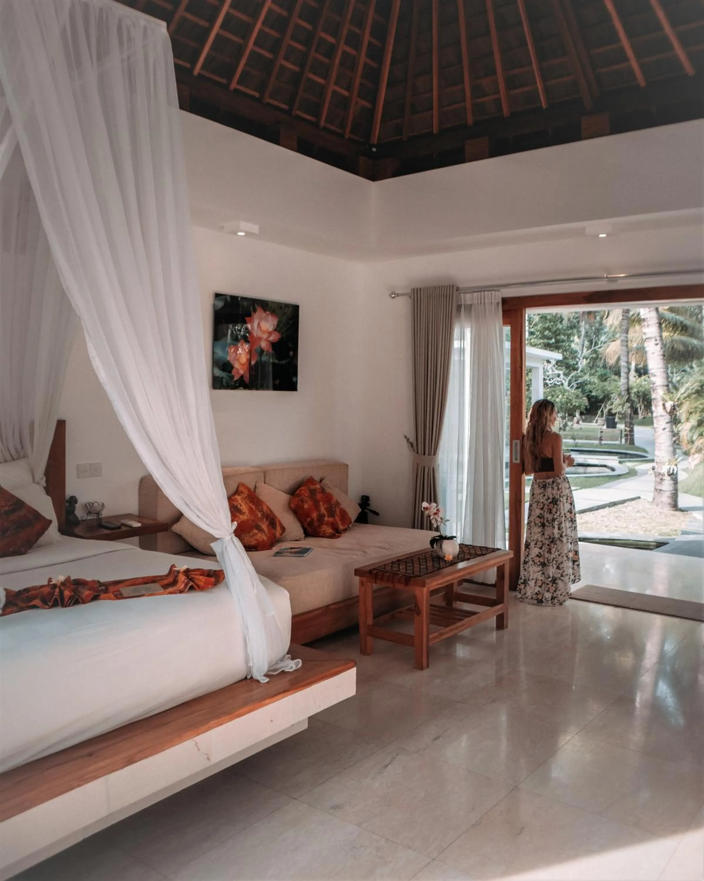 Seating area, Bed in Jivana Resort