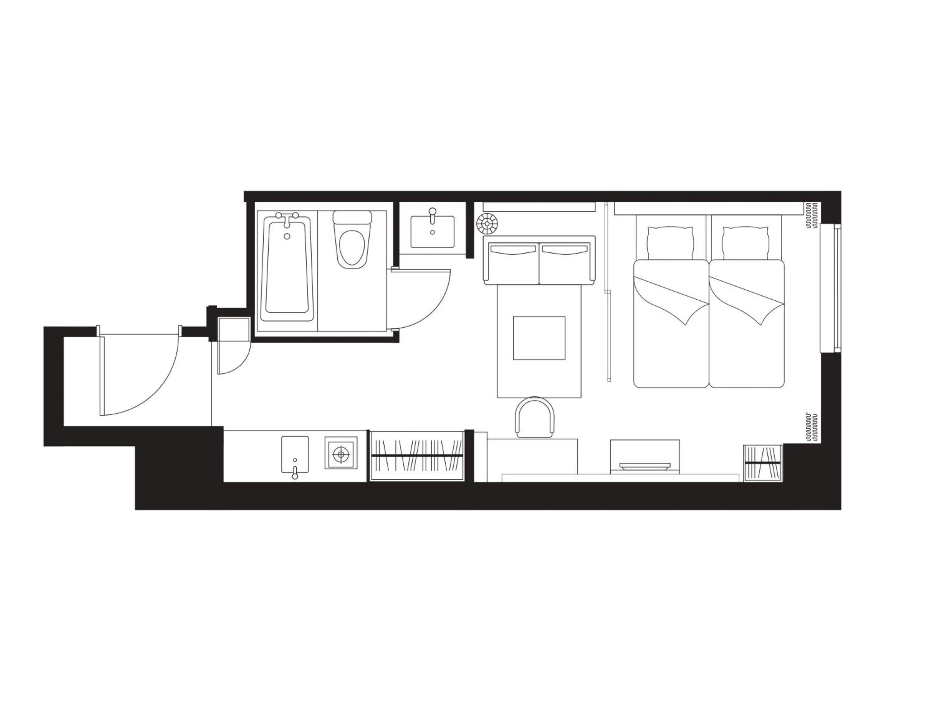 Photo of the whole room in Citadines Shinjuku Tokyo