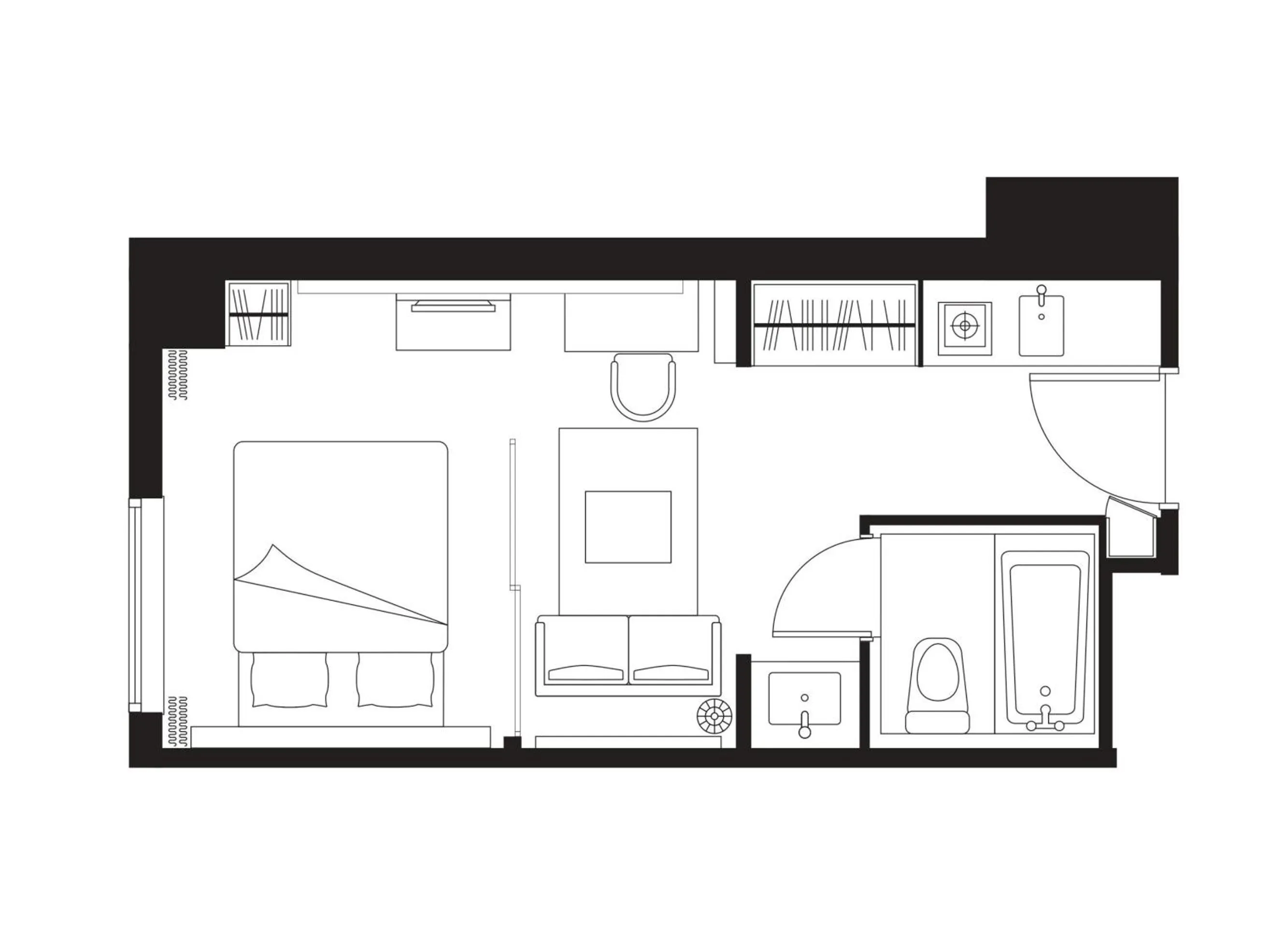 Photo of the whole room in Citadines Shinjuku Tokyo