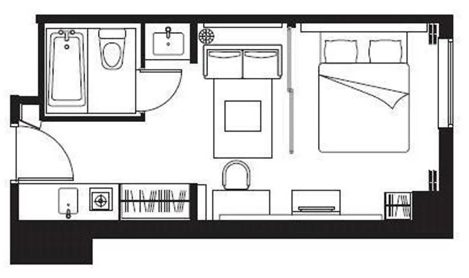 Photo of the whole room in Citadines Shinjuku Tokyo