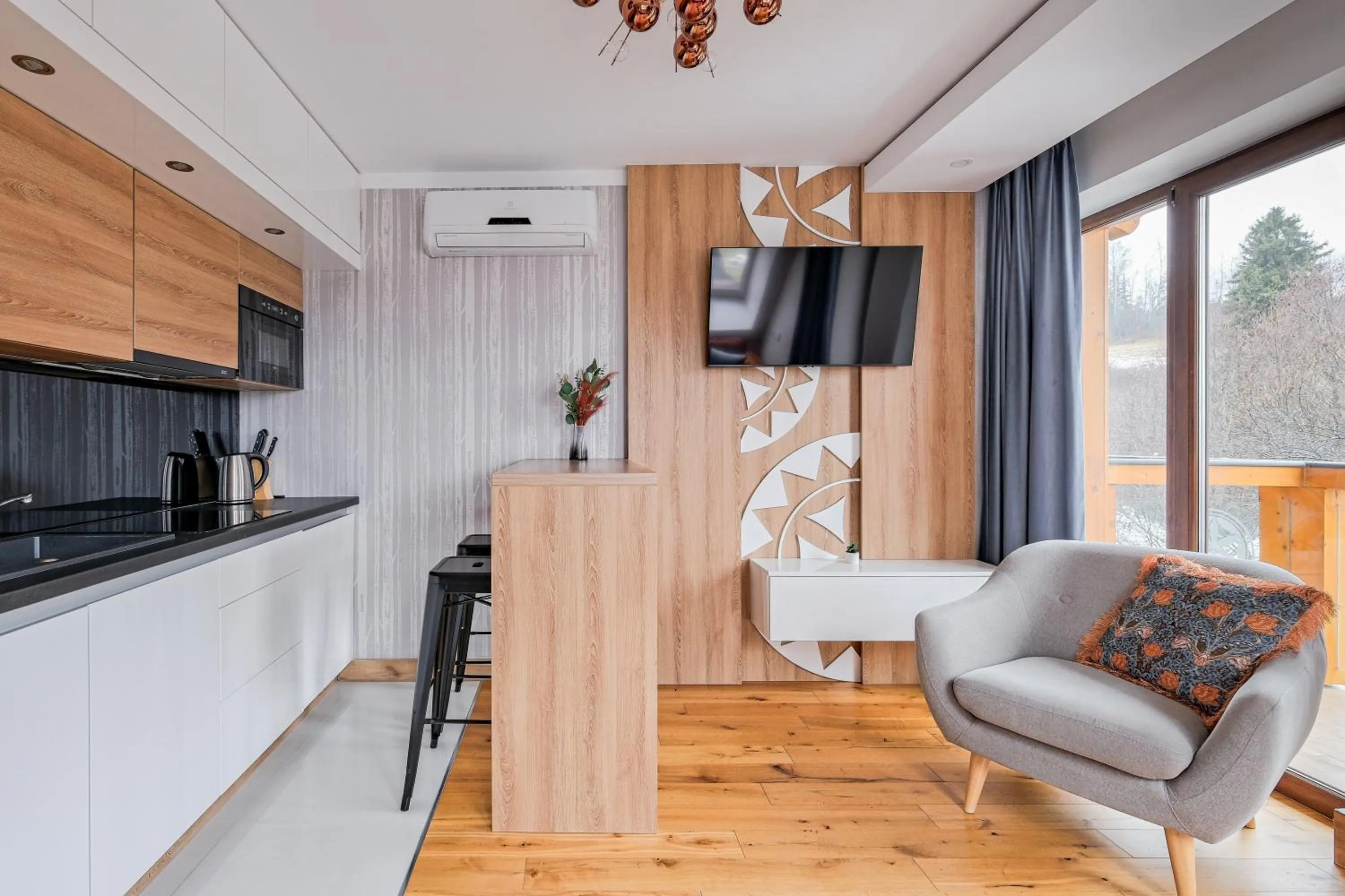 Kitchen or kitchenette in Aparthotel Góralski Spa & Restaurant