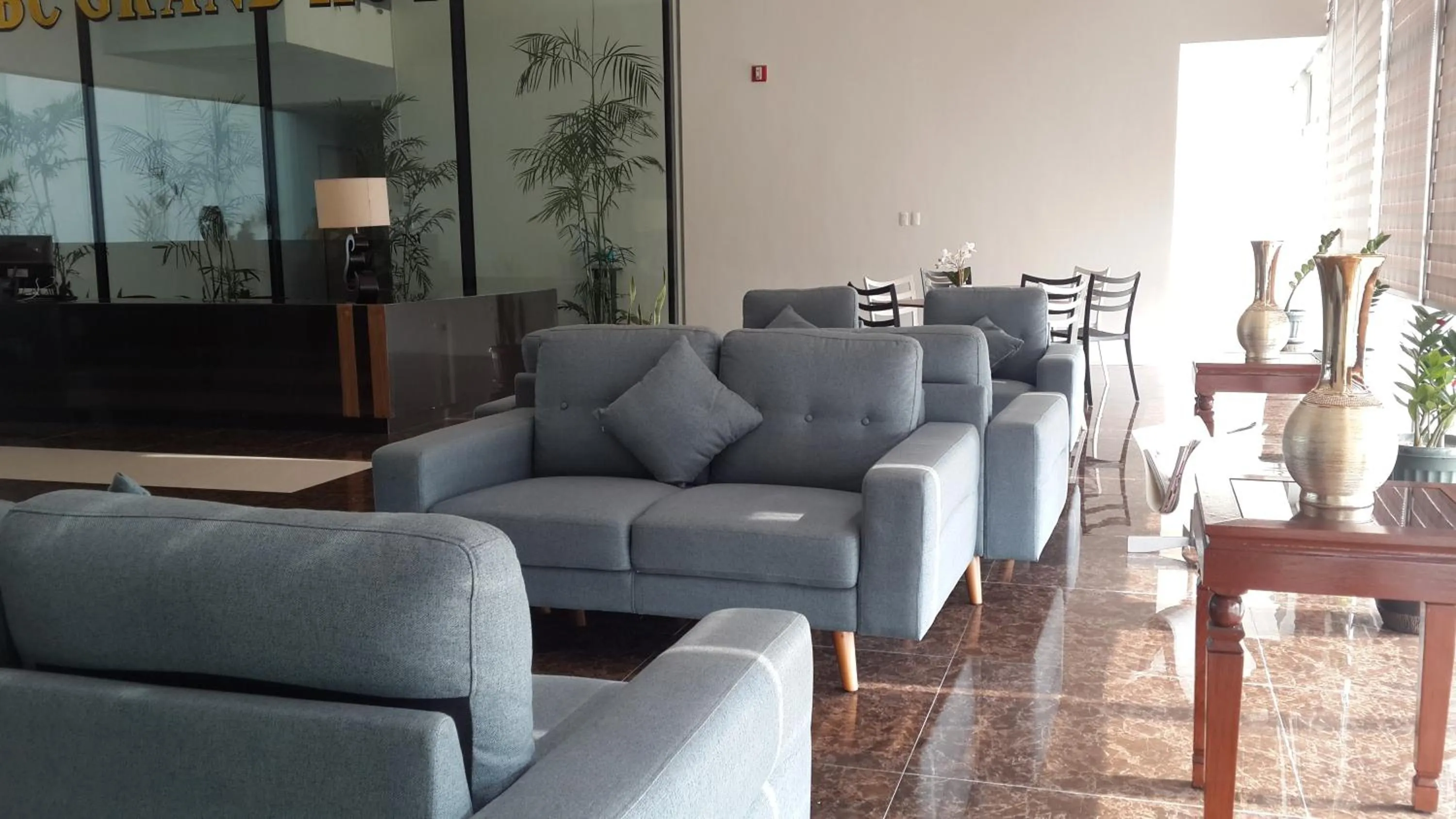 Seating area in YBC Grand Hotel