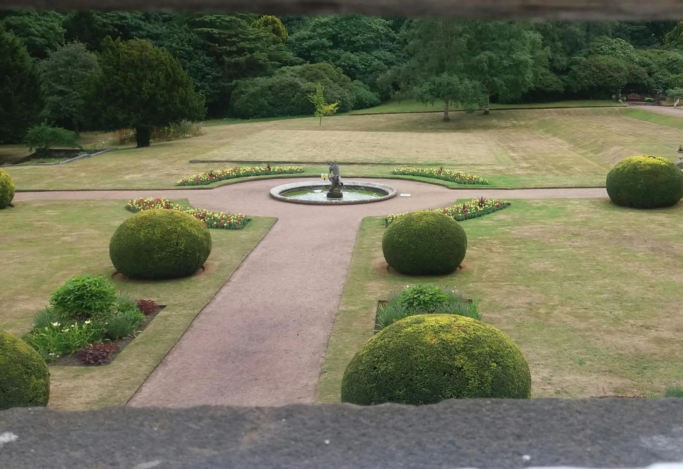 Garden view in Wortley Hall Sheffield