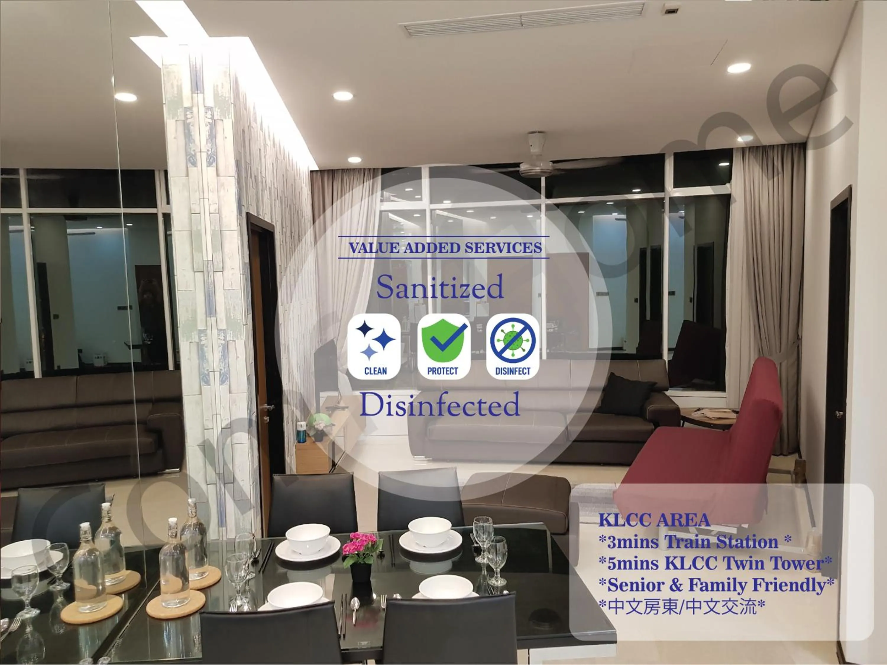 Living room in 5 STAR & LUXURY Apartment near KLCC/ KL City Centre