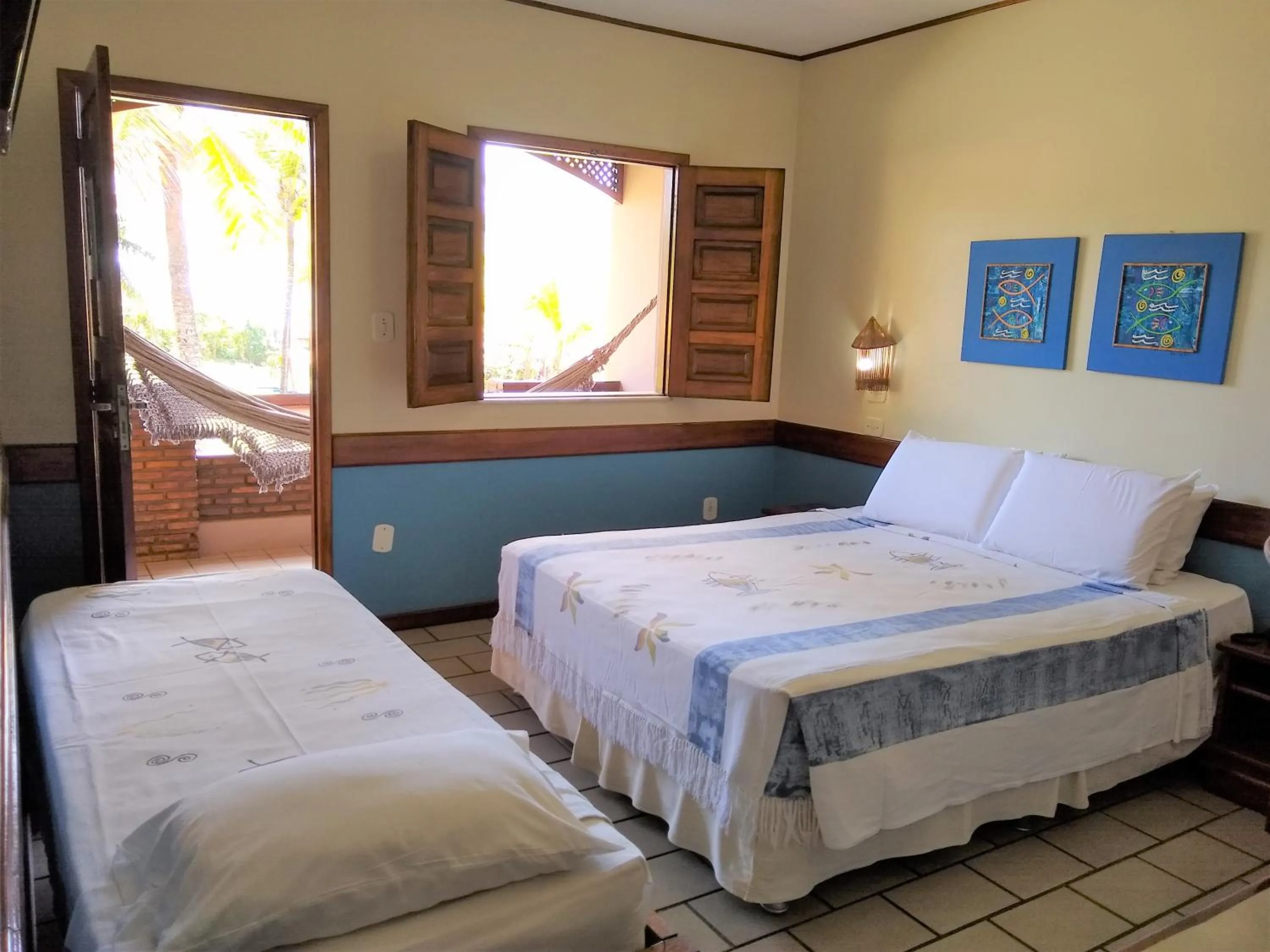 Balcony/Terrace, Bed in Pousada do Mar