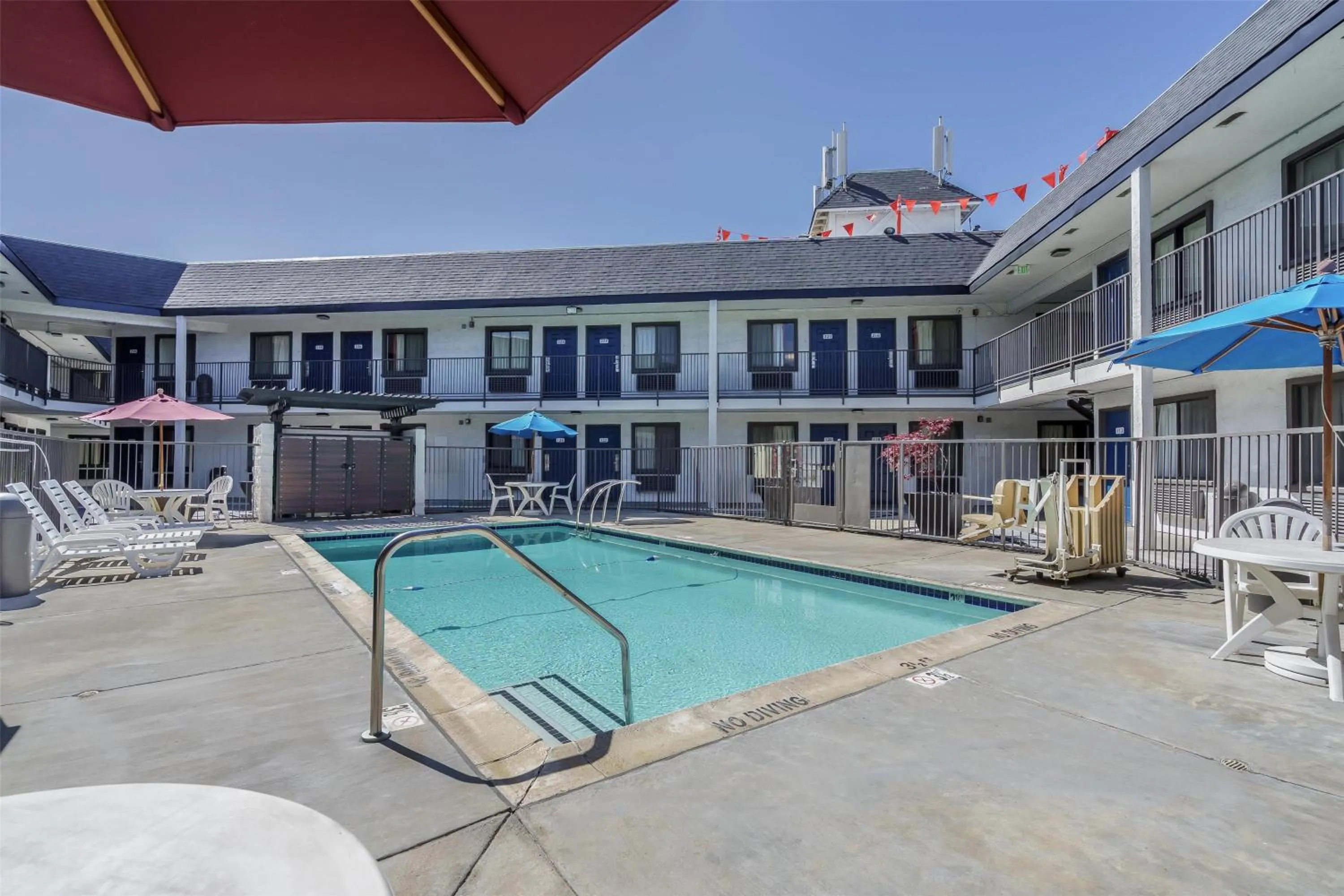 Pool view in Motel 6-Fremont, CA - North