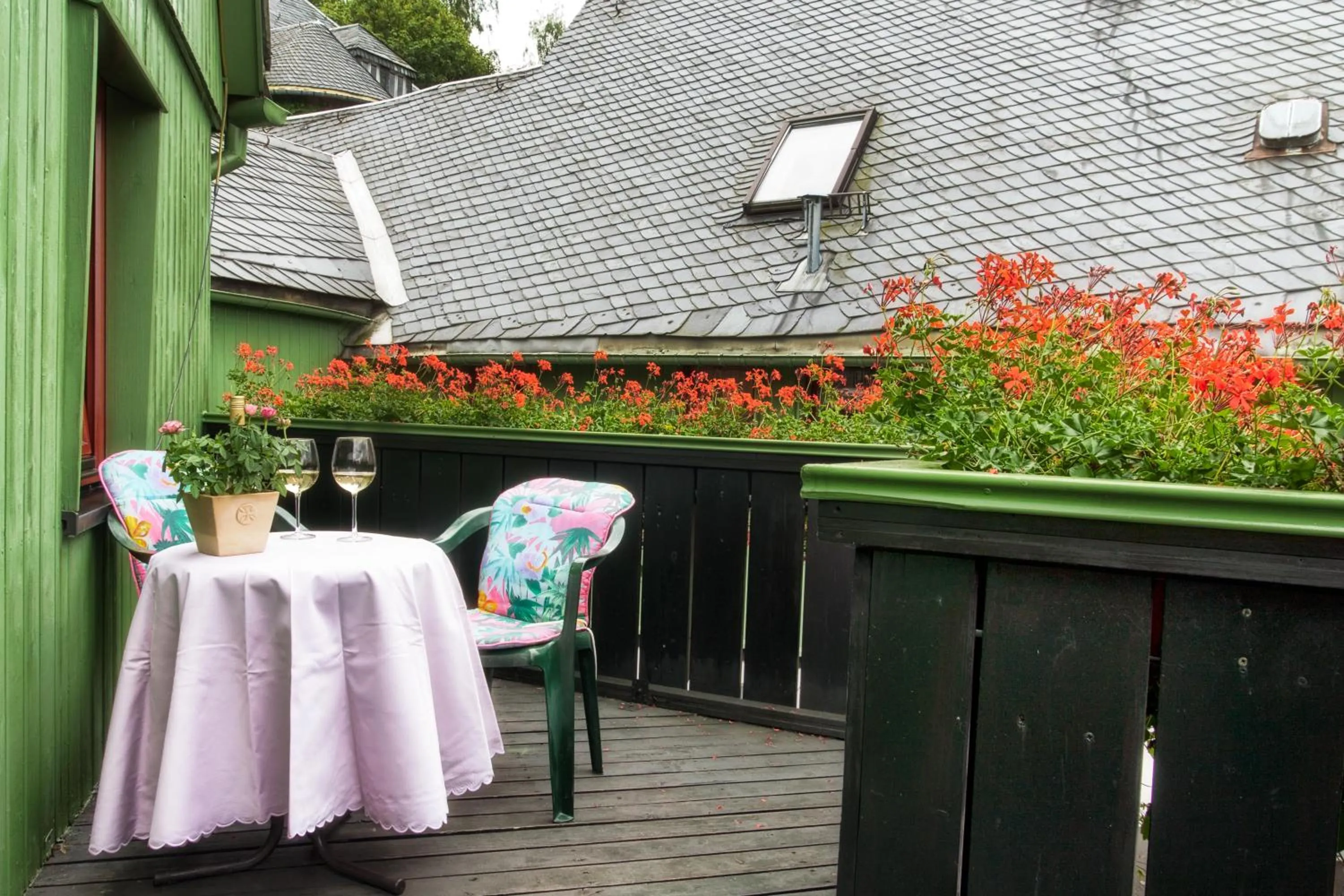 Balcony/Terrace in Frühstücks Pension Zum Postillion